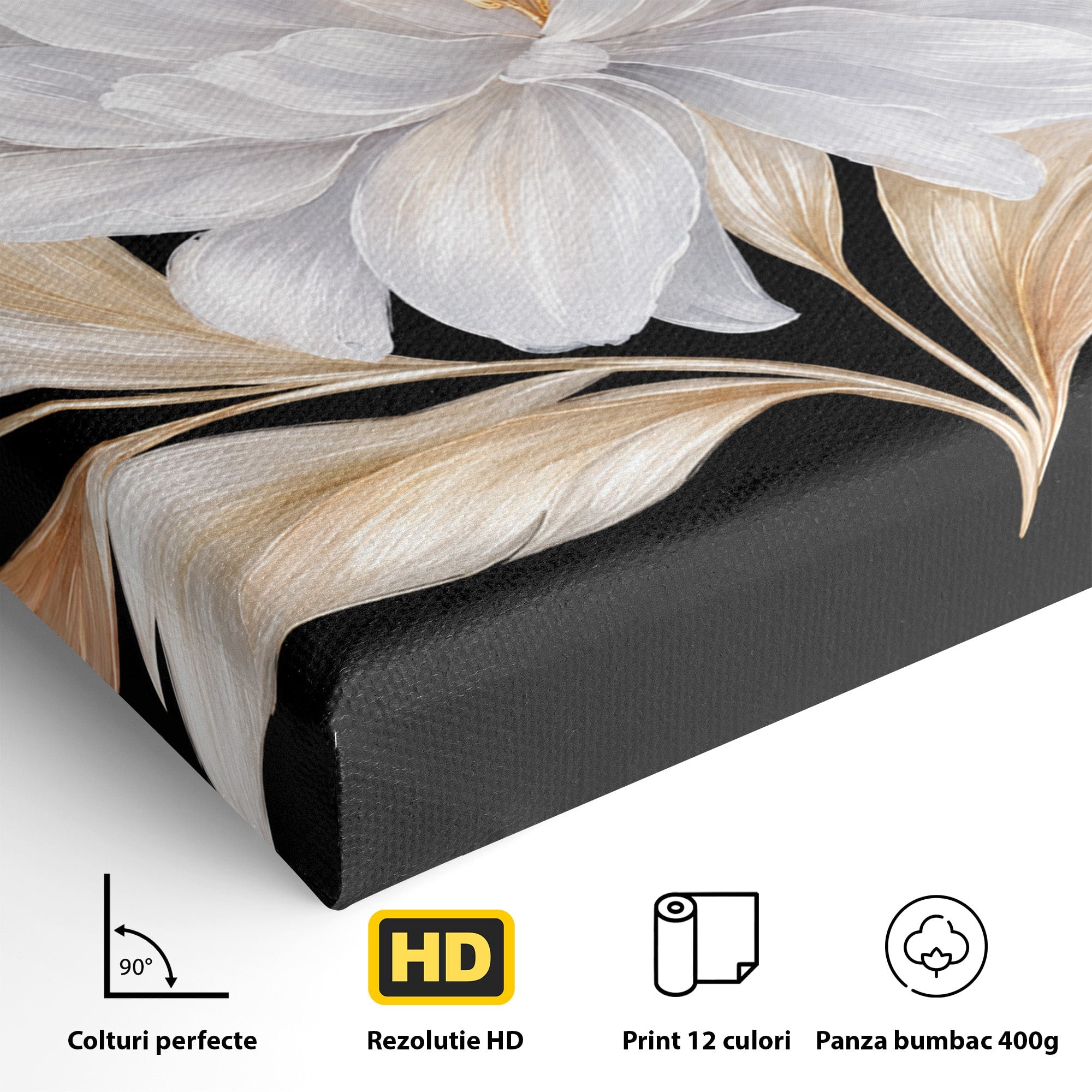 Tablou Canvas Premium LuxCanva® A1804, Floare Eleganta, Floare, Natura, Eleganta, Dormitor, Living, Culori Vibrante