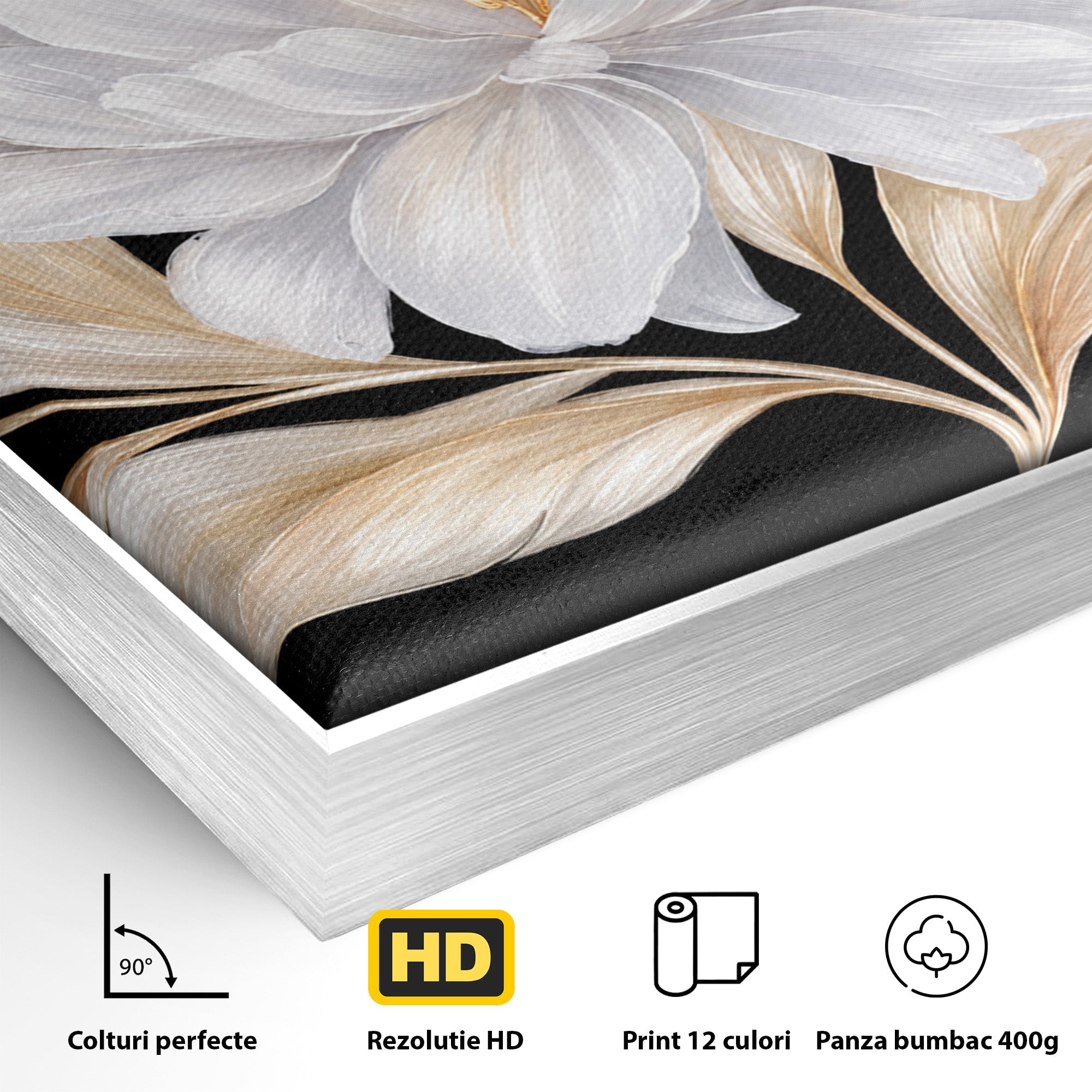 Tablou Canvas Premium LuxCanva® A1804, Floare Eleganta, Floare, Natura, Eleganta, Dormitor, Living, Culori Vibrante