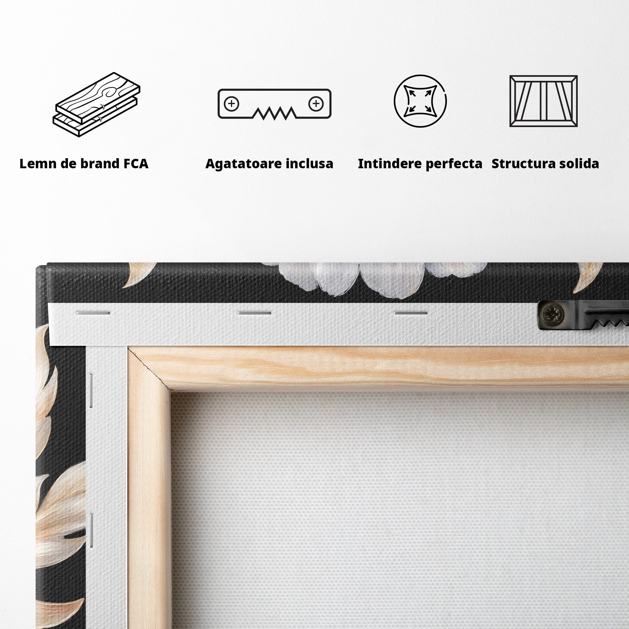 Tablou Canvas Premium LuxCanva® A1804, Floare Eleganta, Floare, Natura, Eleganta, Dormitor, Living, Culori Vibrante
