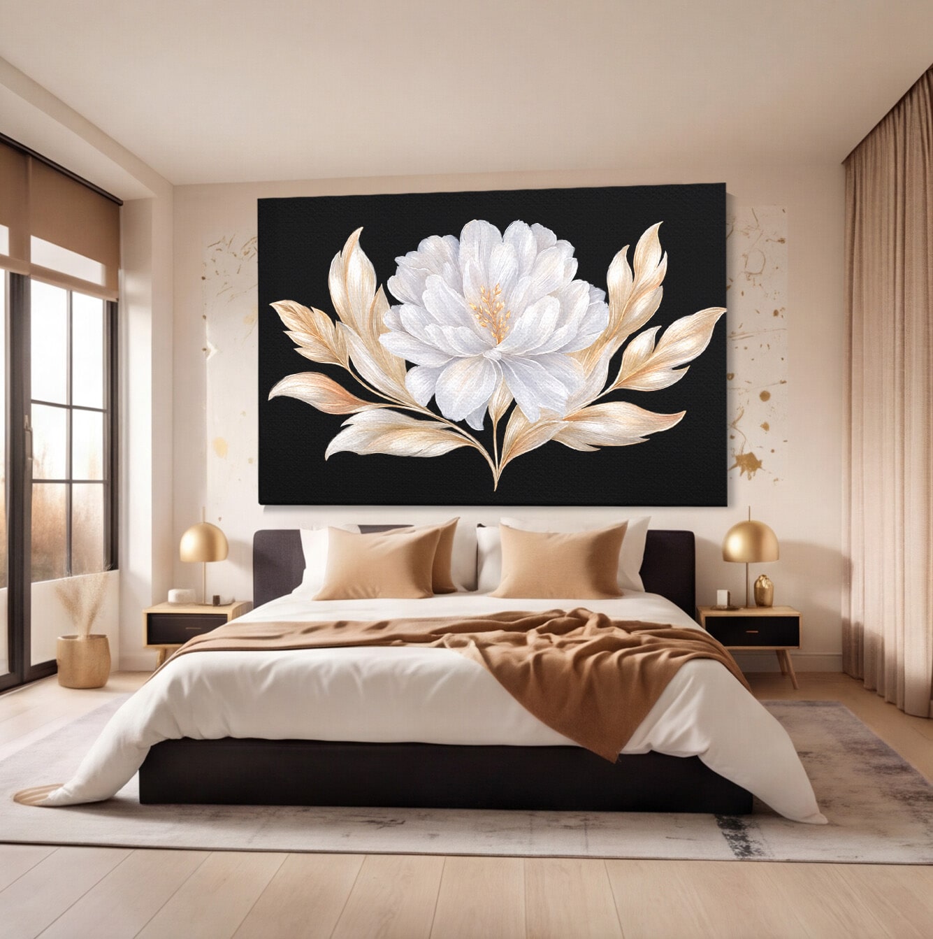 Tablou Canvas Premium LuxCanva® A1804, Floare Eleganta, Floare, Natura, Eleganta, Dormitor, Living, Culori Vibrante