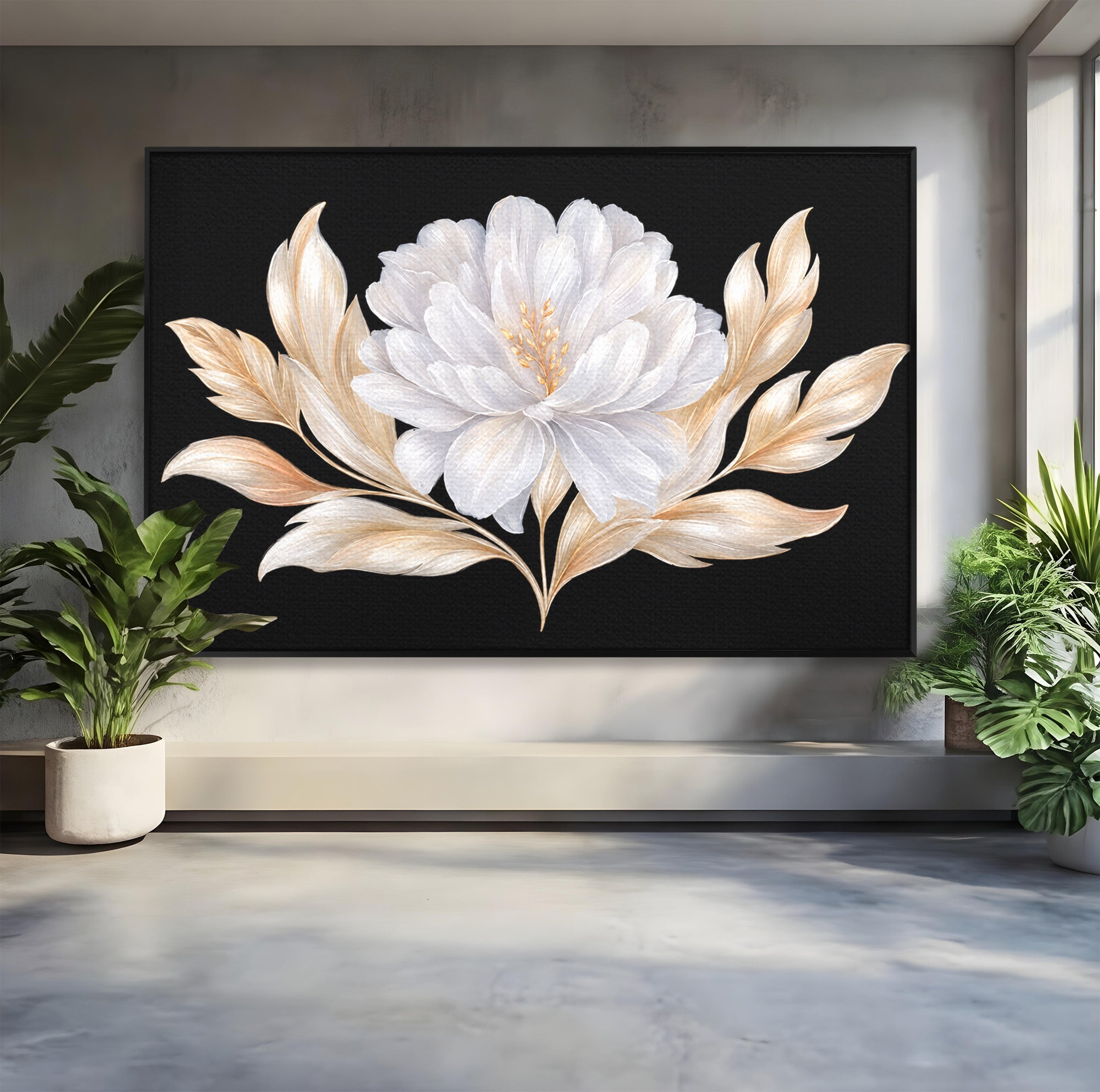 Tablou Canvas Premium LuxCanva® A1804, Floare Eleganta, Floare, Natura, Eleganta, Dormitor, Living, Culori Vibrante