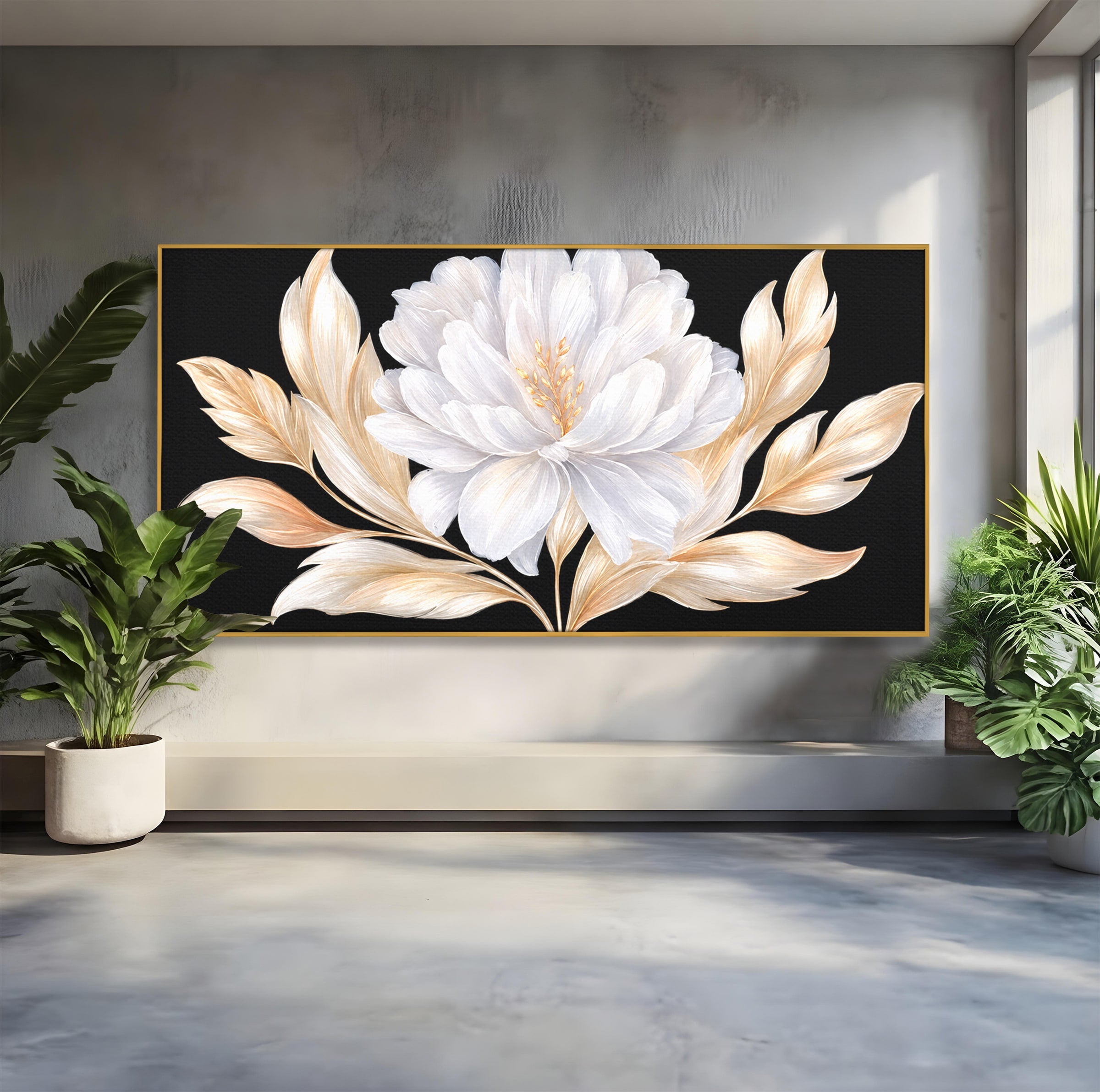 Tablou Canvas Premium LuxCanva® A1804, Floare Eleganta, Floare, Natura, Eleganta, Dormitor, Living, Culori Vibrante