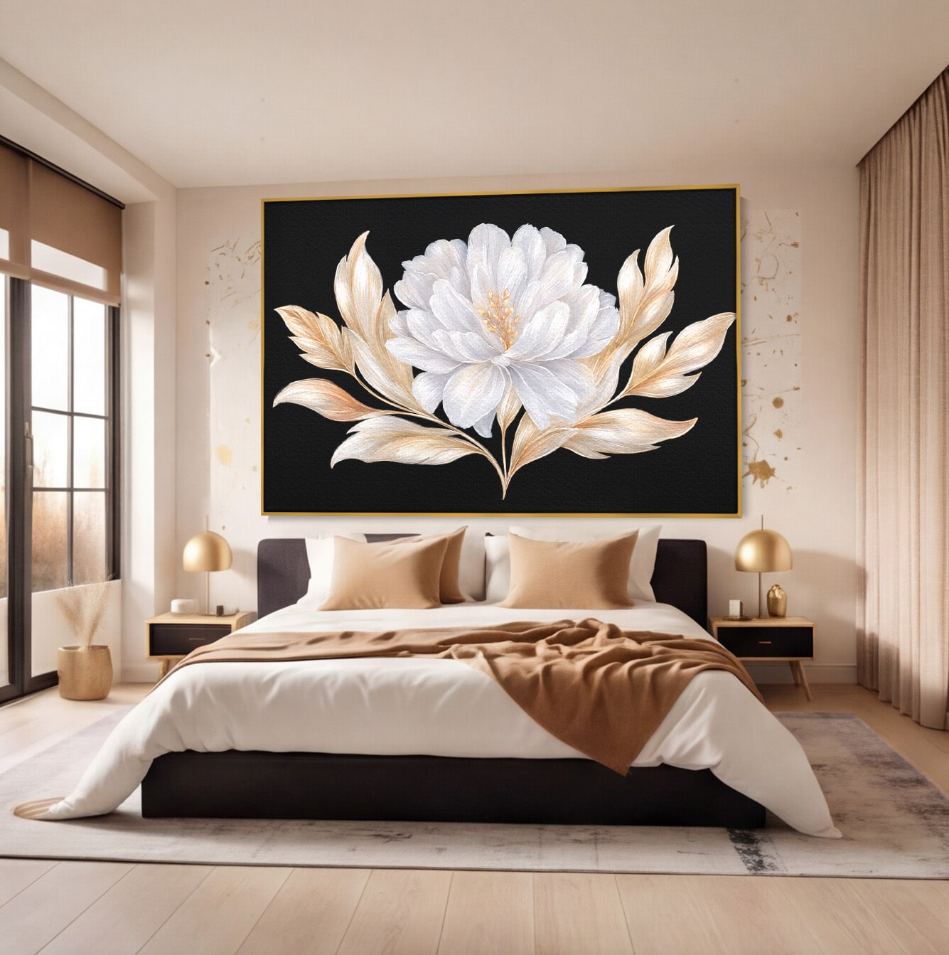 Tablou Canvas Premium LuxCanva® A1804, Floare Eleganta, Floare, Natura, Eleganta, Dormitor, Living, Culori Vibrante