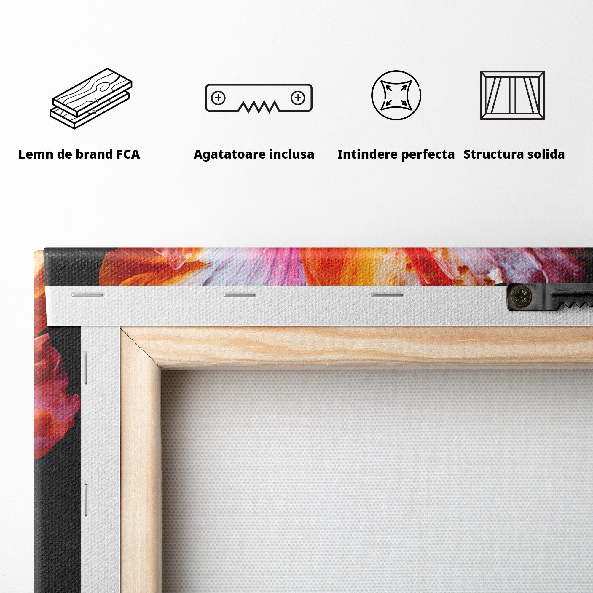 Tablou Canvas Premium LuxCanva® A1805, Floare De Hibiscus, Floare, Hibiscus, Natura, Dormitor, Living, Culori Vibrante