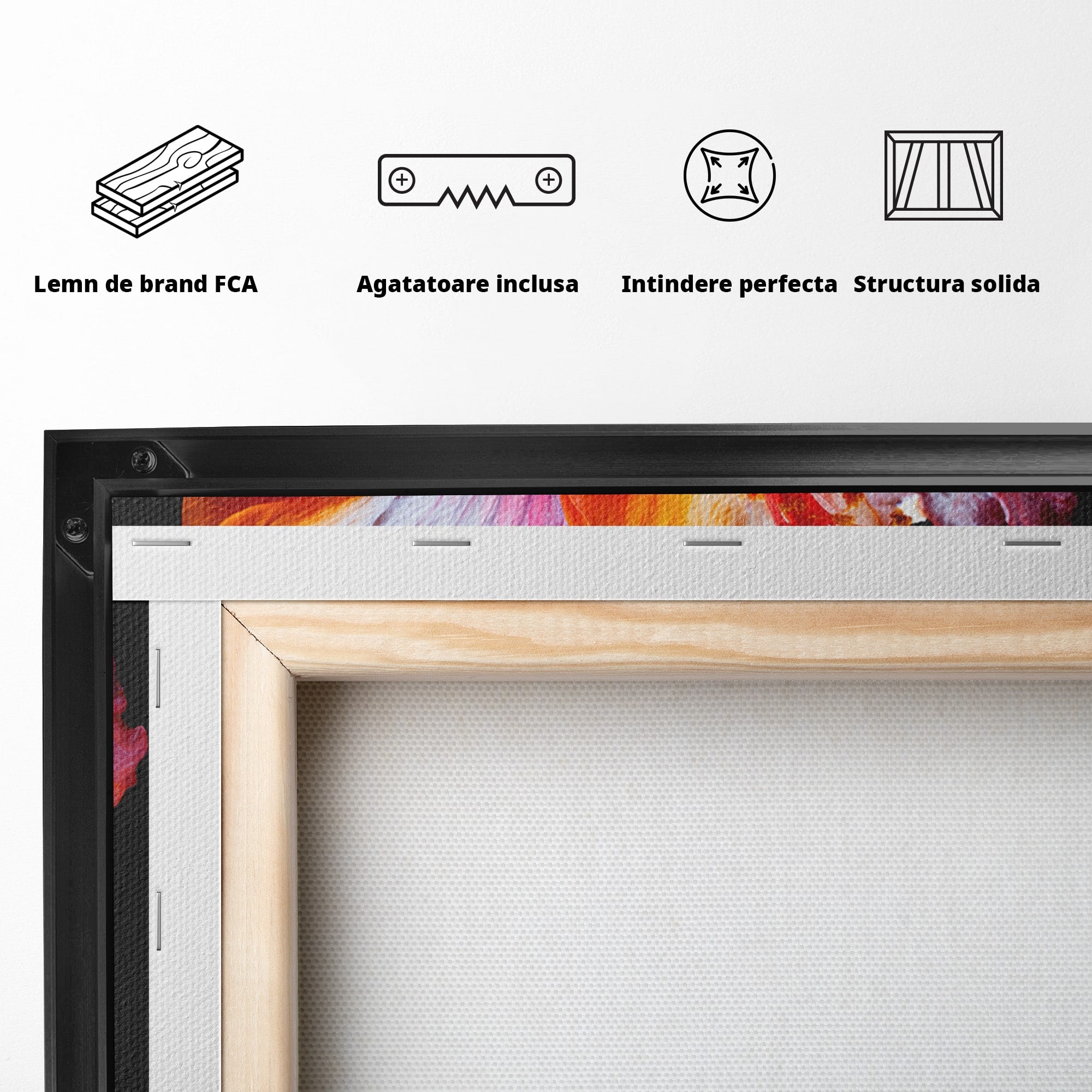 Tablou Canvas Premium LuxCanva® A1805, Floare De Hibiscus, Floare, Hibiscus, Natura, Dormitor, Living, Culori Vibrante