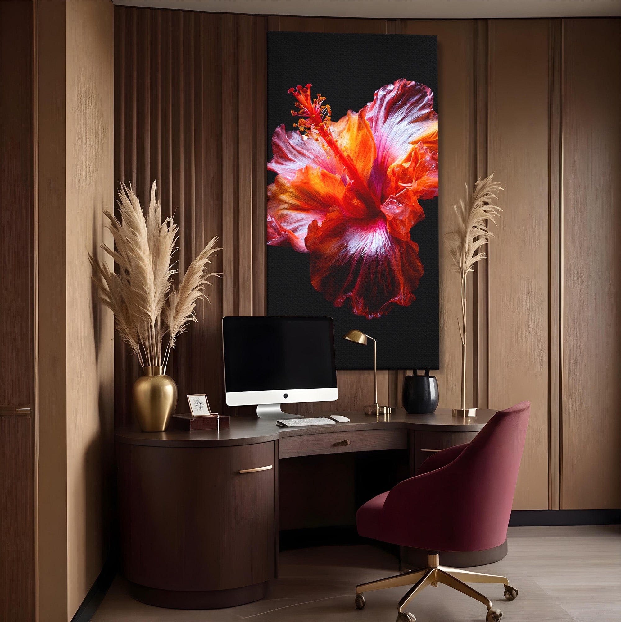 Tablou Canvas Premium LuxCanva® A1805, Floare De Hibiscus, Floare, Hibiscus, Natura, Dormitor, Living, Culori Vibrante