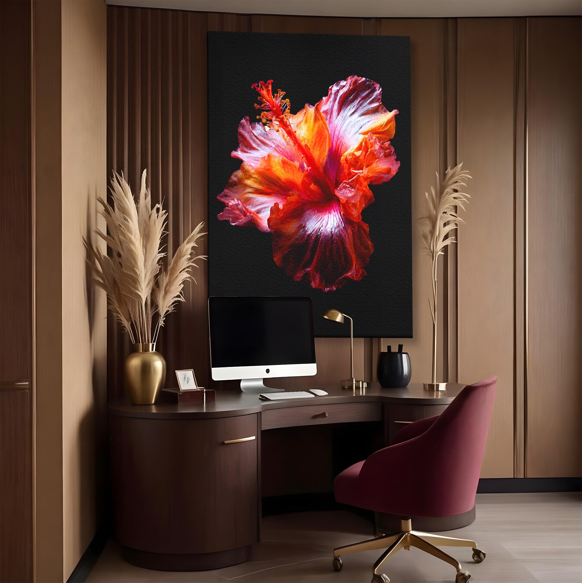 Tablou Canvas Premium LuxCanva® A1805, Floare De Hibiscus, Floare, Hibiscus, Natura, Dormitor, Living, Culori Vibrante