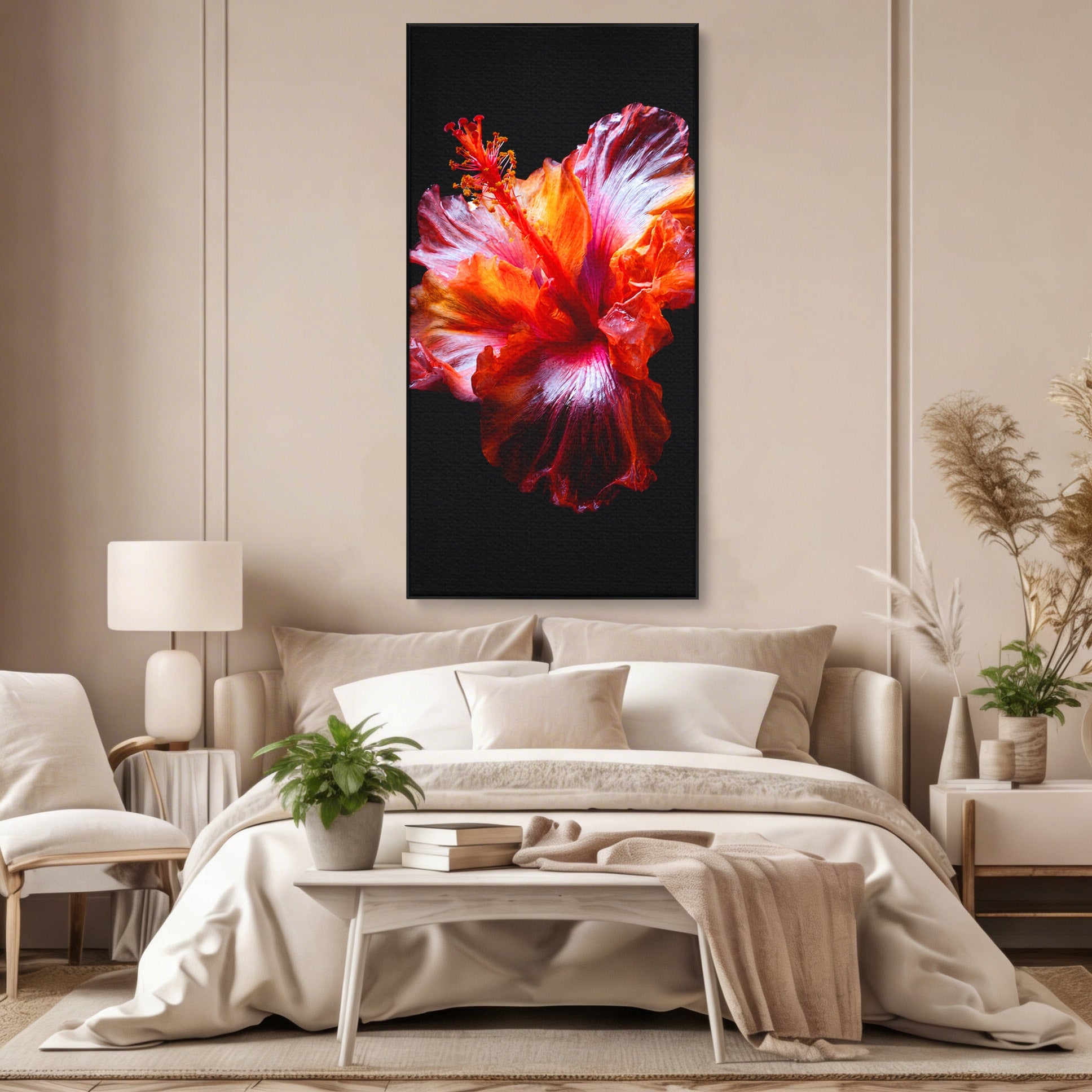 Tablou Canvas Premium LuxCanva® A1805, Floare De Hibiscus, Floare, Hibiscus, Natura, Dormitor, Living, Culori Vibrante