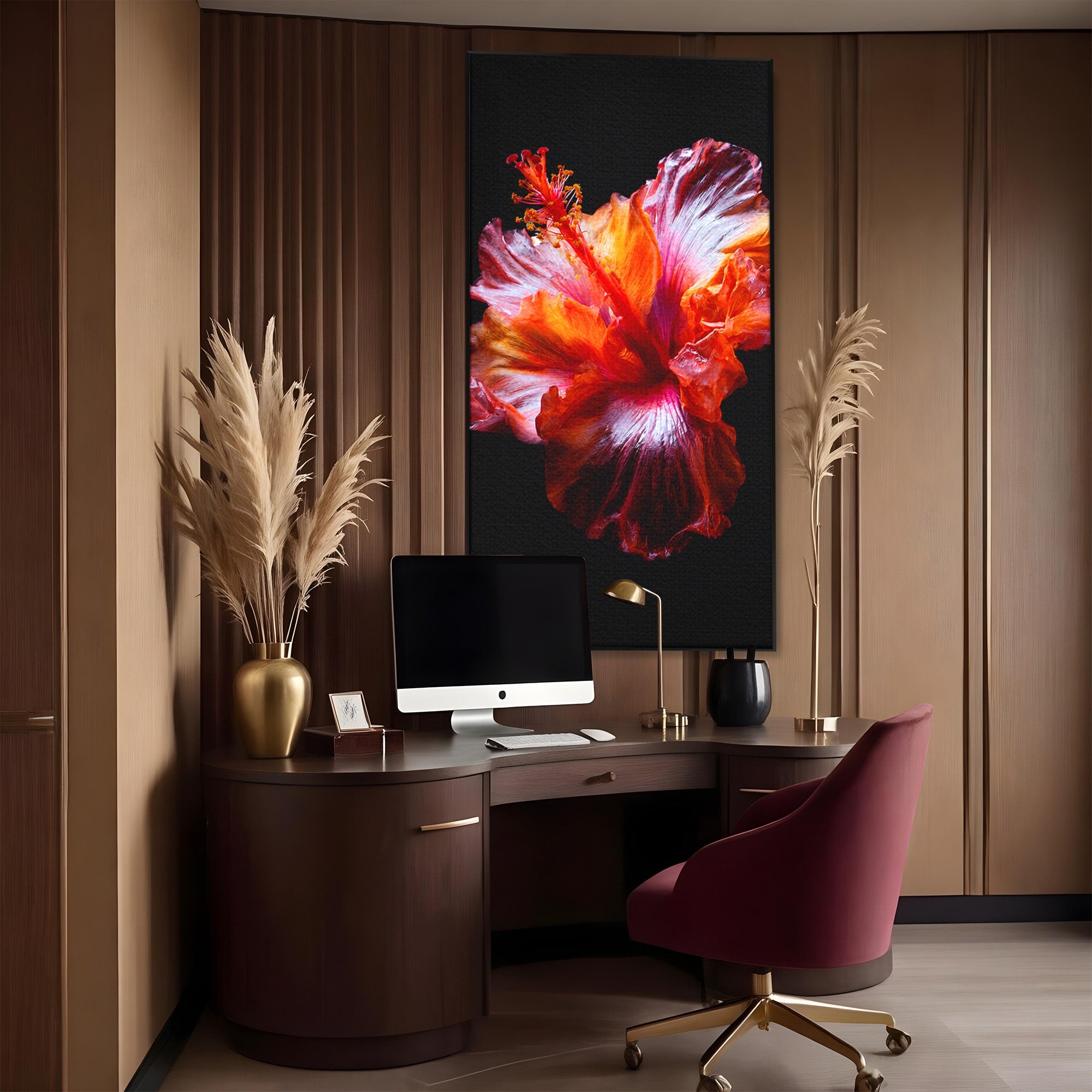Tablou Canvas Premium LuxCanva® A1805, Floare De Hibiscus, Floare, Hibiscus, Natura, Dormitor, Living, Culori Vibrante