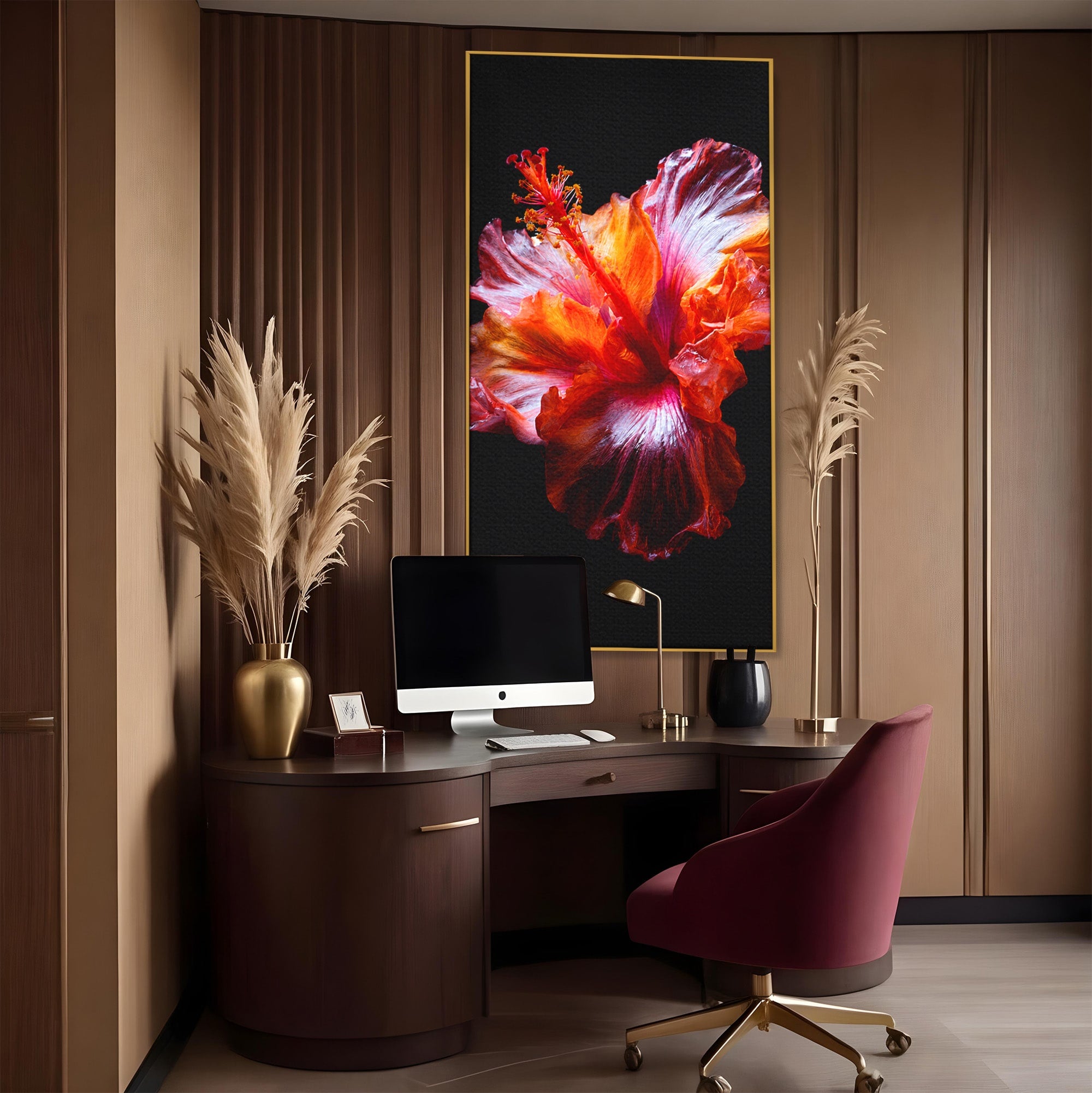 Tablou Canvas Premium LuxCanva® A1805, Floare De Hibiscus, Floare, Hibiscus, Natura, Dormitor, Living, Culori Vibrante