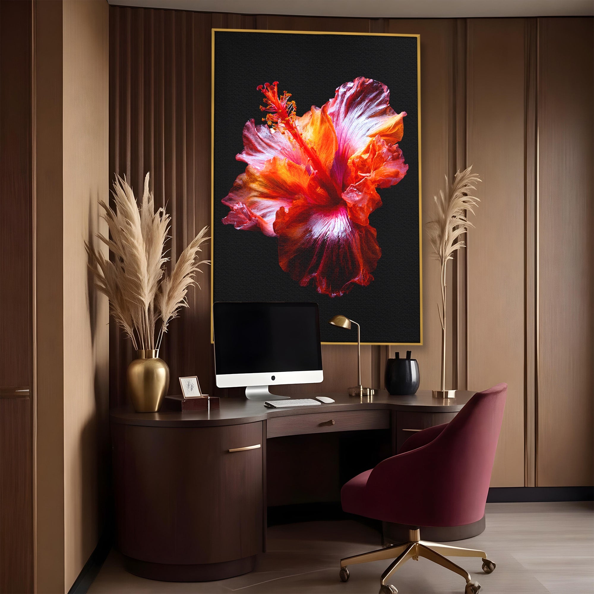 Tablou Canvas Premium LuxCanva® A1805, Floare De Hibiscus, Floare, Hibiscus, Natura, Dormitor, Living, Culori Vibrante