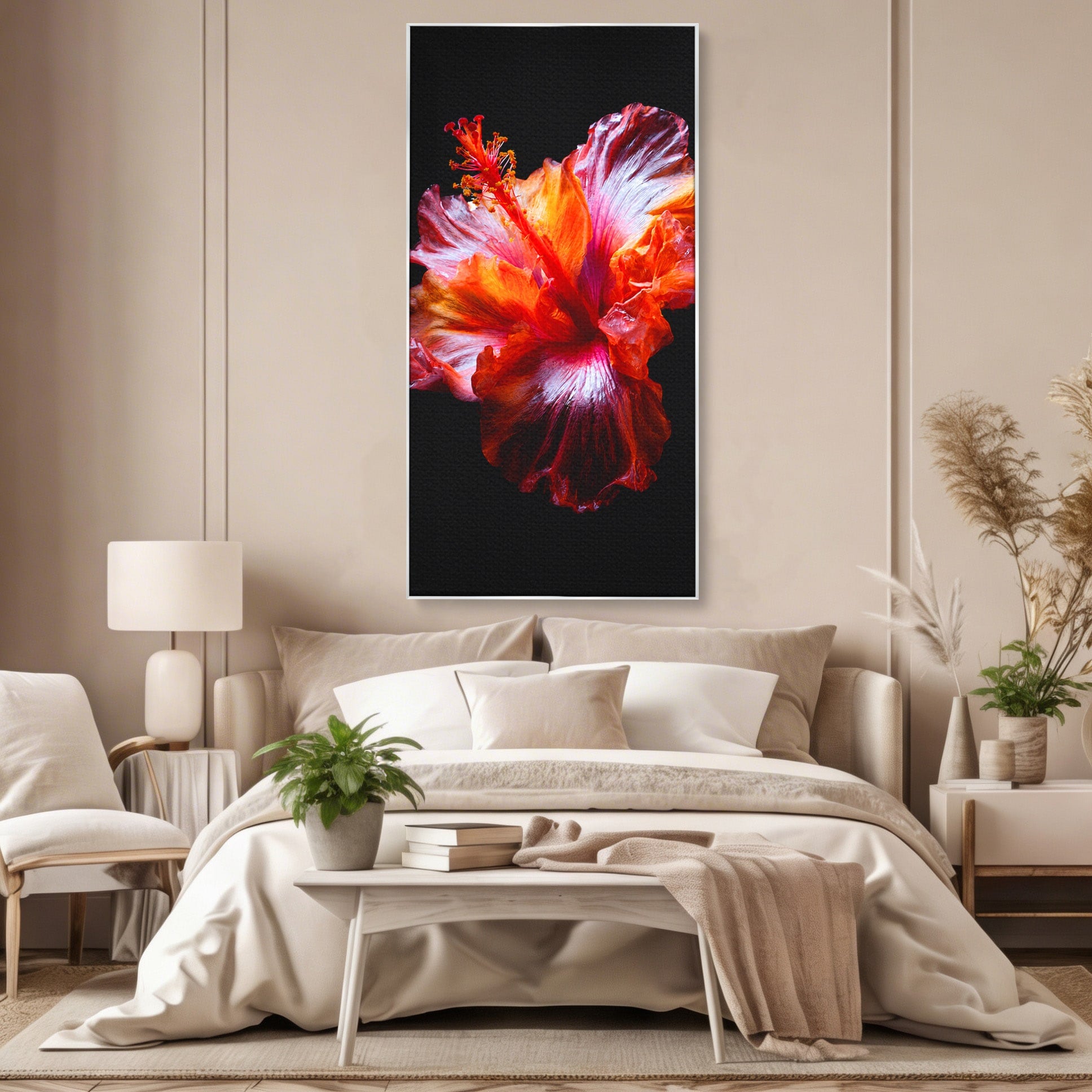 Tablou Canvas Premium LuxCanva® A1805, Floare De Hibiscus, Floare, Hibiscus, Natura, Dormitor, Living, Culori Vibrante