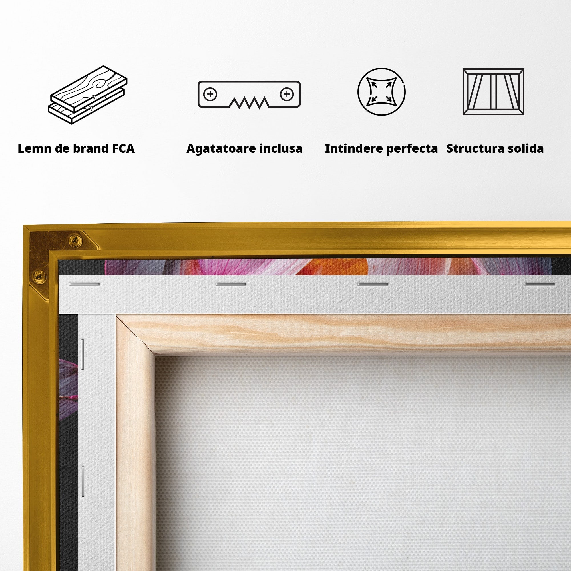 Tablou Canvas Premium LuxCanva® A1806, Splendoare Nocturnă, Lotus, Floare, Natura, Eleganta, Dormitor, Living, Culori Vibrante