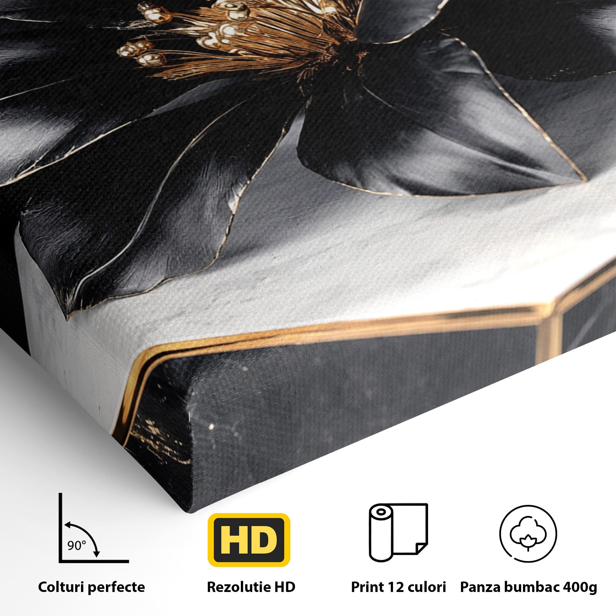 Tablou Canvas Premium LuxCanva® A1808, Floare Metalica Eleganta, Floare, Metalica, Eleganta, Decor, Birou, Dormitor, Culori Vibrante