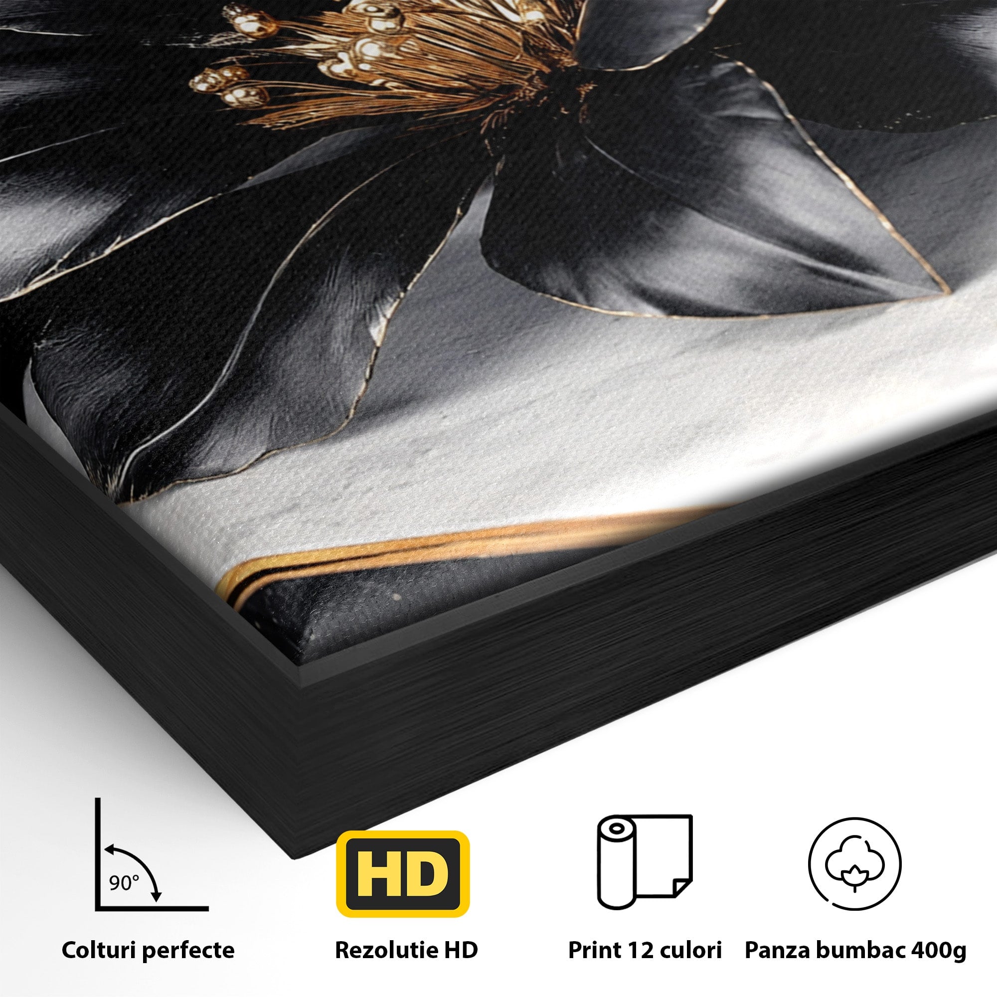 Tablou Canvas Premium LuxCanva® A1808, Floare Metalica Eleganta, Floare, Metalica, Eleganta, Decor, Birou, Dormitor, Culori Vibrante