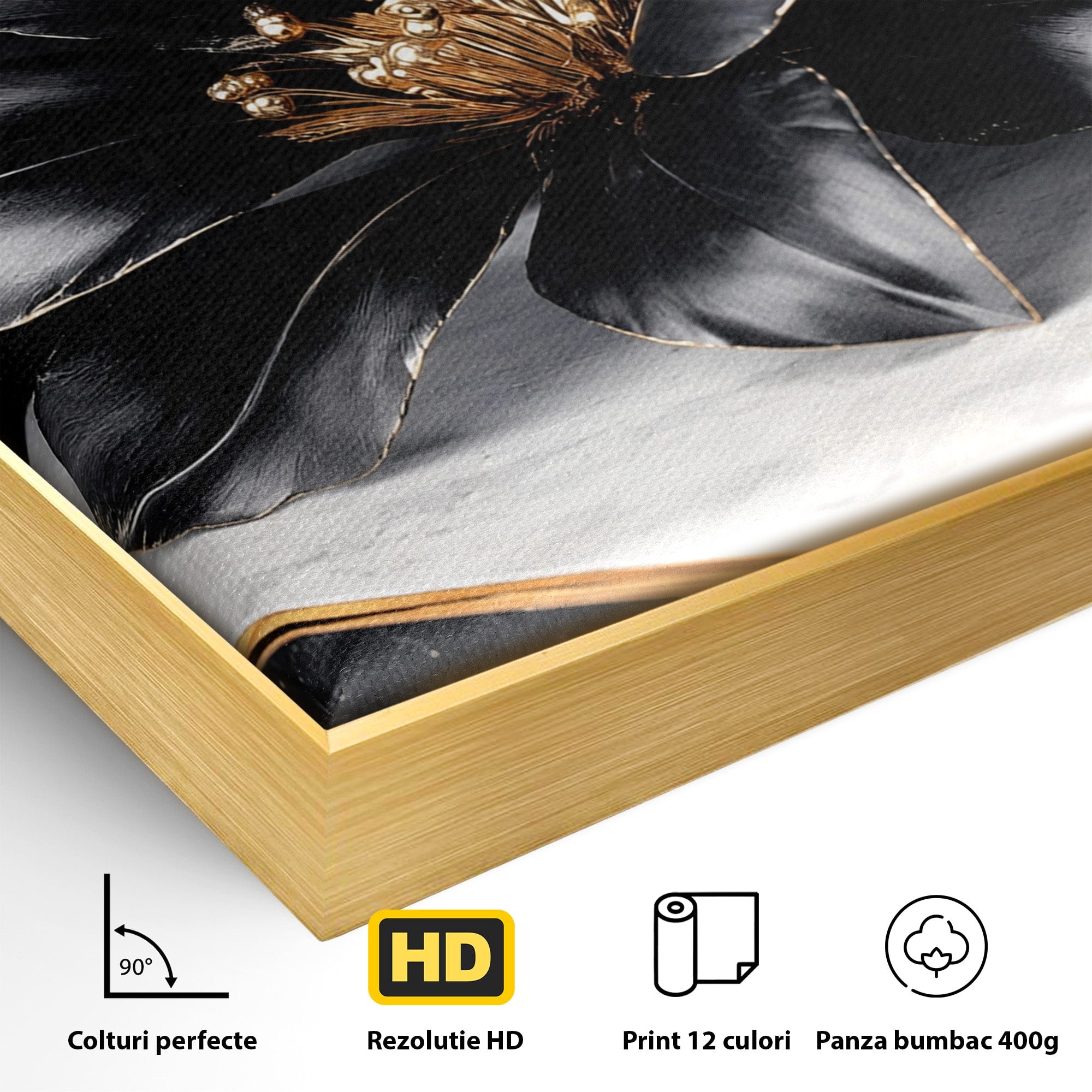 Tablou Canvas Premium LuxCanva® A1808, Floare Metalica Eleganta, Floare, Metalica, Eleganta, Decor, Birou, Dormitor, Culori Vibrante