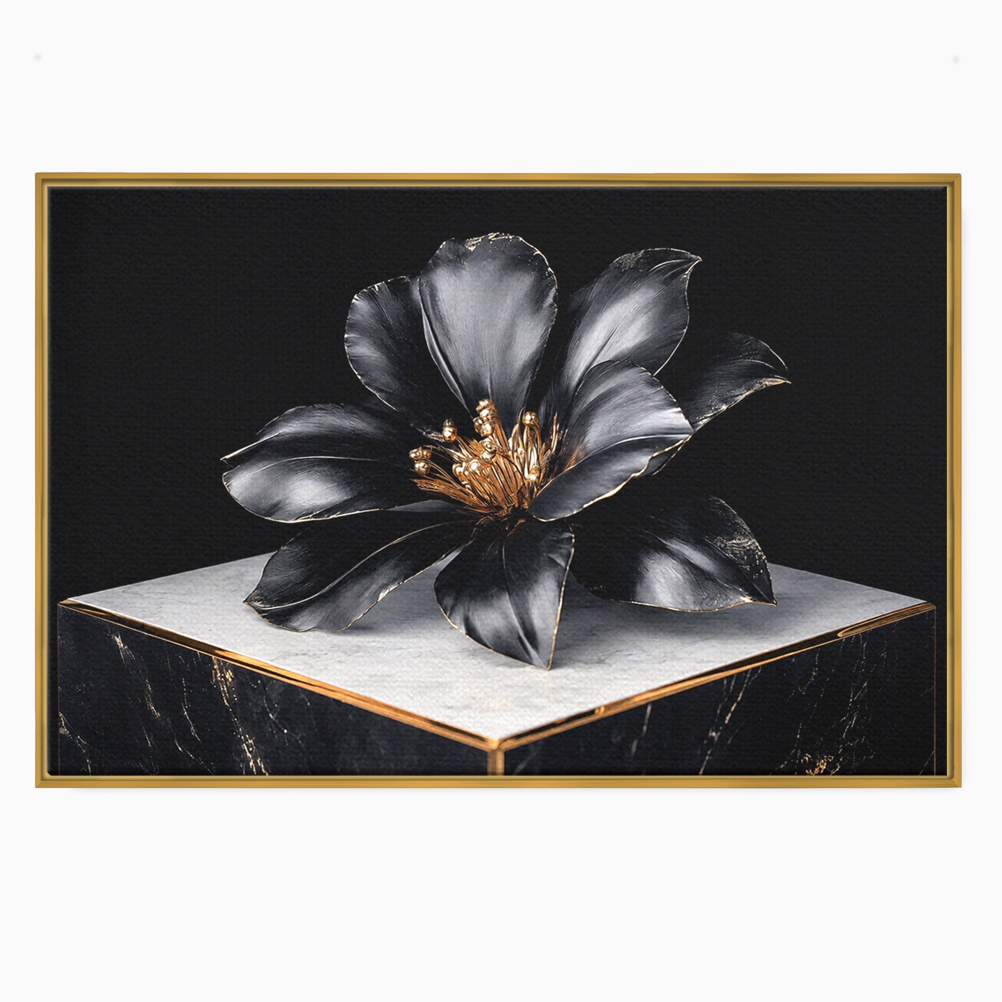 Tablou Canvas Premium LuxCanva® A1808, Floare Metalica Eleganta, Floare, Metalica, Eleganta, Decor, Birou, Dormitor, Culori Vibrante