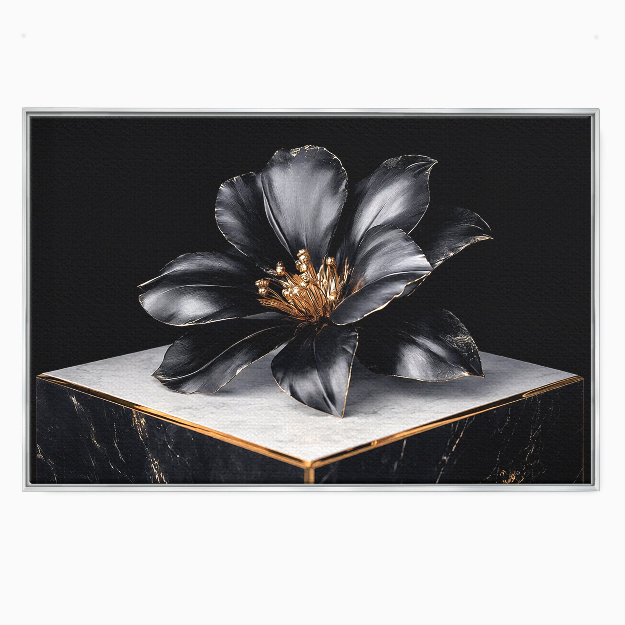 Tablou Canvas Premium LuxCanva® A1808, Floare Metalica Eleganta, Floare, Metalica, Eleganta, Decor, Birou, Dormitor, Culori Vibrante