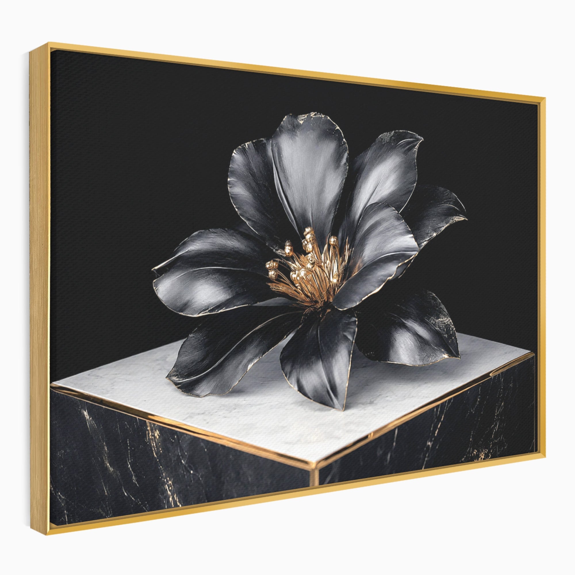 Tablou Canvas Premium LuxCanva® A1808, Floare Metalica Eleganta, Floare, Metalica, Eleganta, Decor, Birou, Dormitor, Culori Vibrante