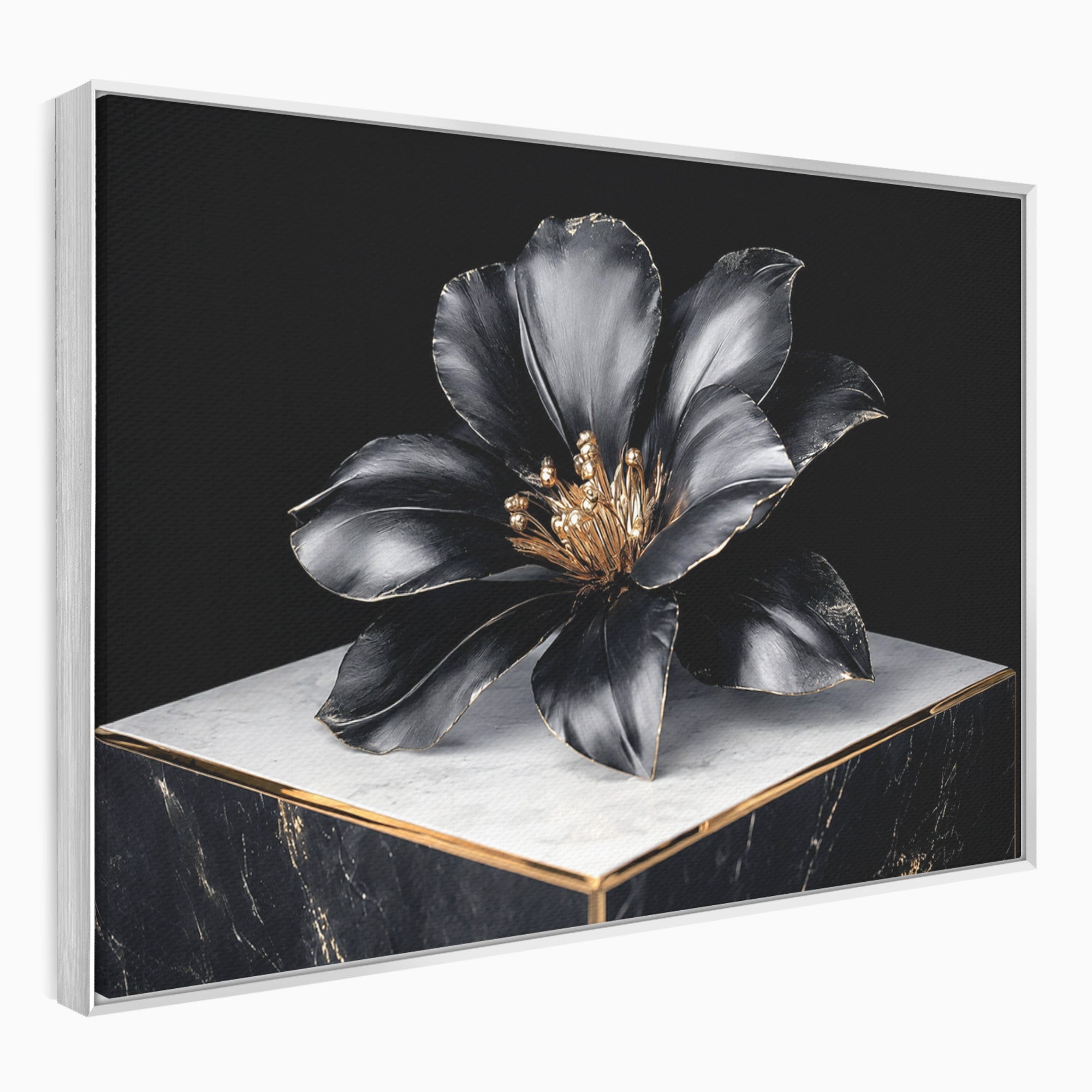 Tablou Canvas Premium LuxCanva® A1808, Floare Metalica Eleganta, Floare, Metalica, Eleganta, Decor, Birou, Dormitor, Culori Vibrante