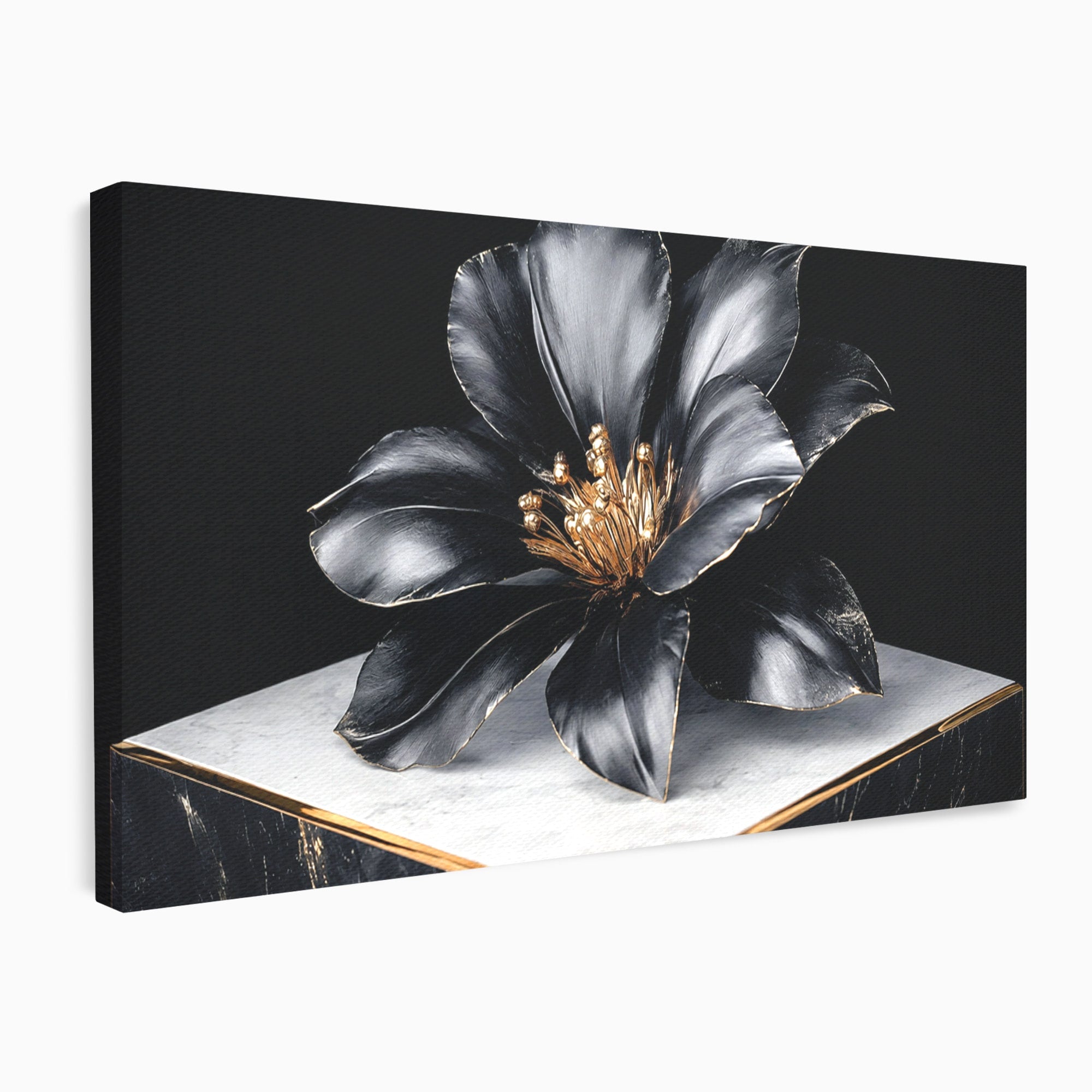 Tablou Canvas Premium LuxCanva® A1808, Floare Metalica Eleganta, Floare, Metalica, Eleganta, Decor, Birou, Dormitor, Culori Vibrante