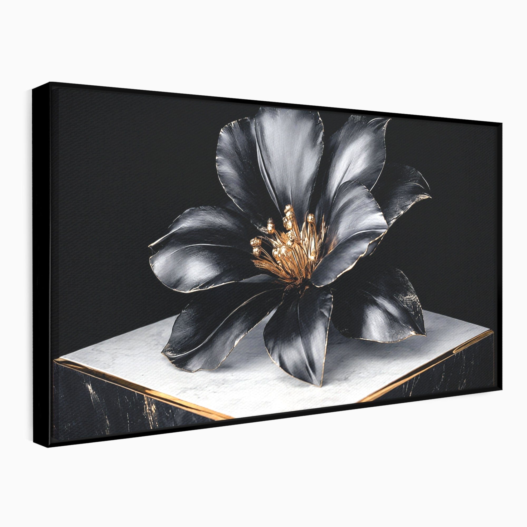 Tablou Canvas Premium LuxCanva® A1808, Floare Metalica Eleganta, Floare, Metalica, Eleganta, Decor, Birou, Dormitor, Culori Vibrante