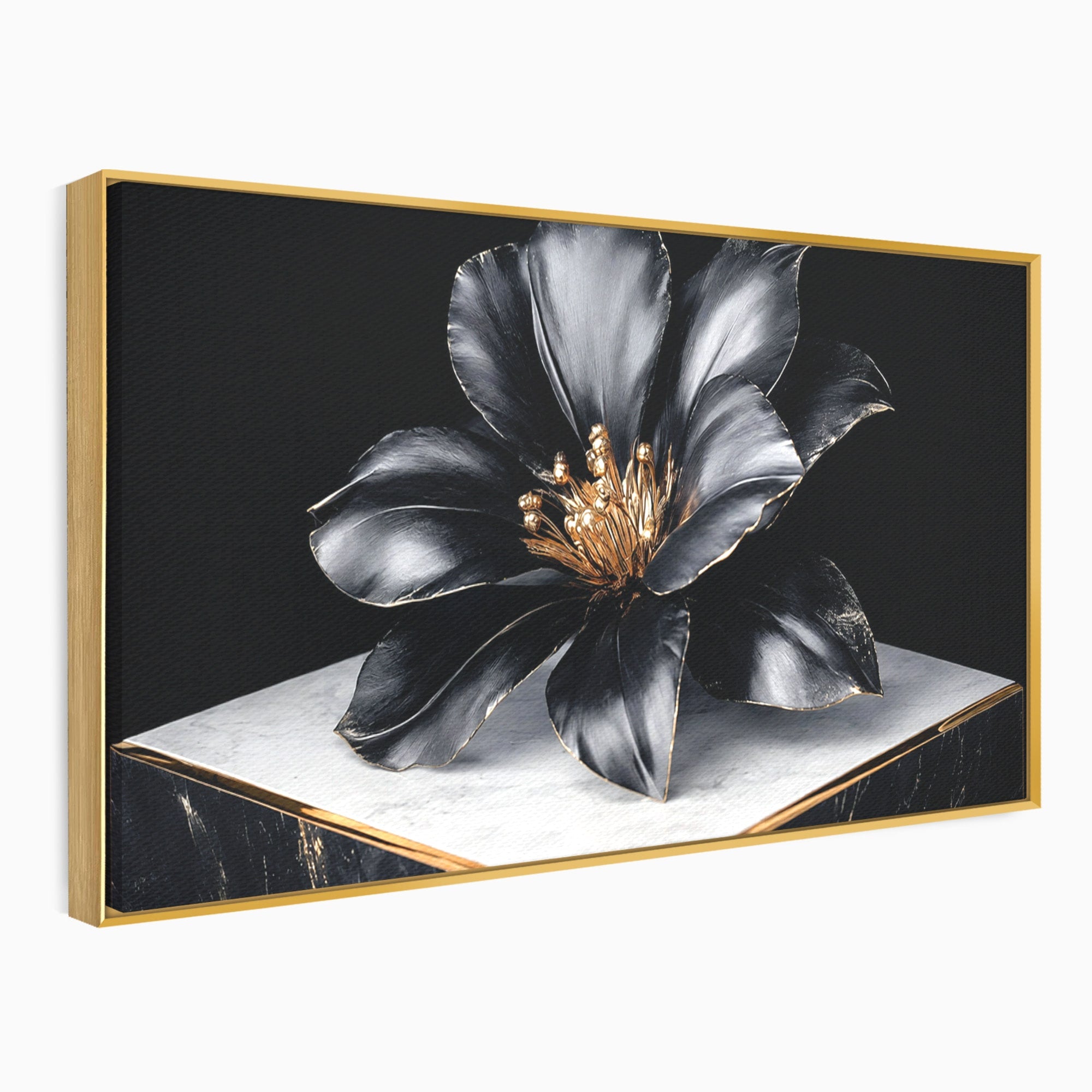 Tablou Canvas Premium LuxCanva® A1808, Floare Metalica Eleganta, Floare, Metalica, Eleganta, Decor, Birou, Dormitor, Culori Vibrante