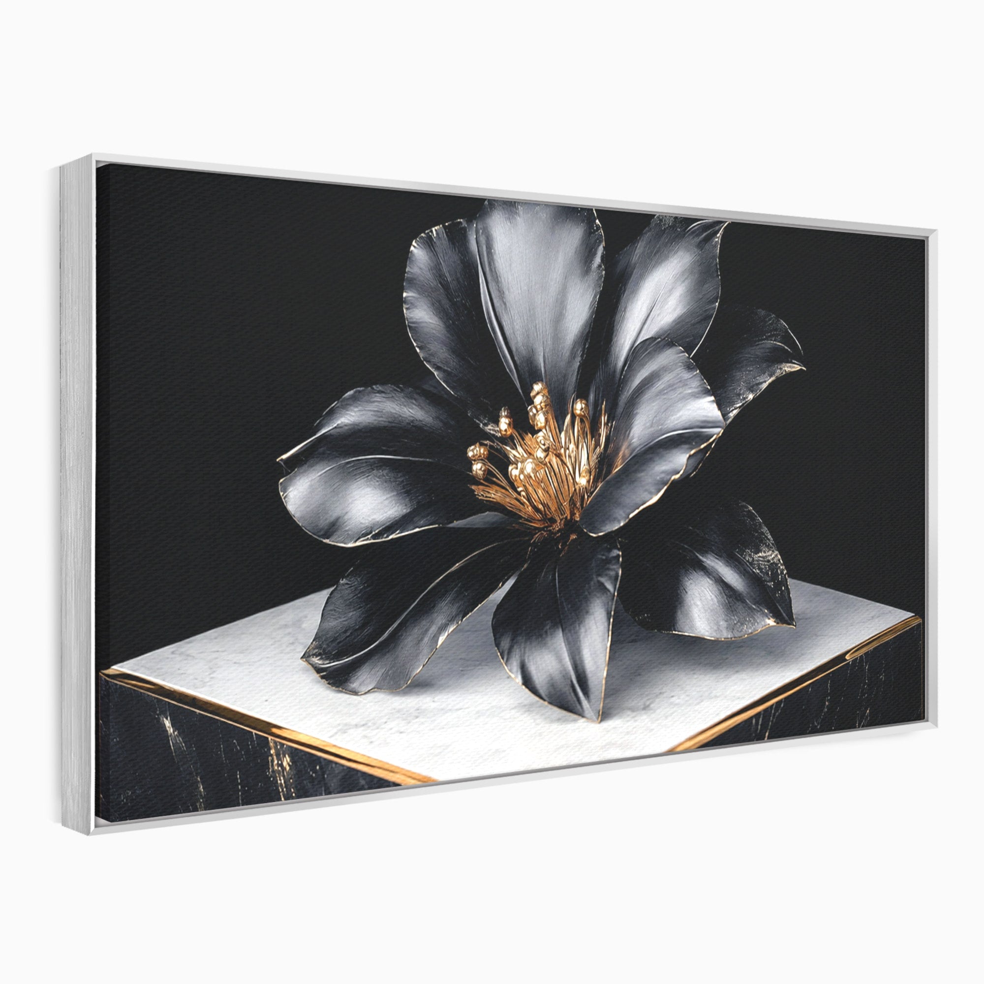 Tablou Canvas Premium LuxCanva® A1808, Floare Metalica Eleganta, Floare, Metalica, Eleganta, Decor, Birou, Dormitor, Culori Vibrante