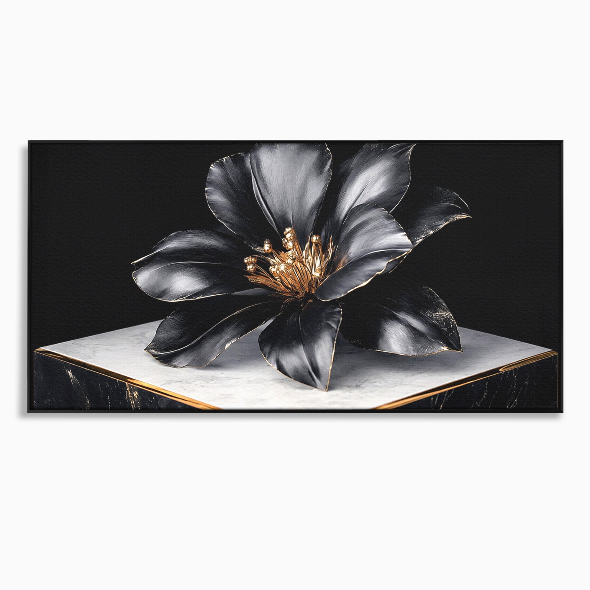 Tablou Canvas Premium LuxCanva® A1808, Floare Metalica Eleganta, Floare, Metalica, Eleganta, Decor, Birou, Dormitor, Culori Vibrante