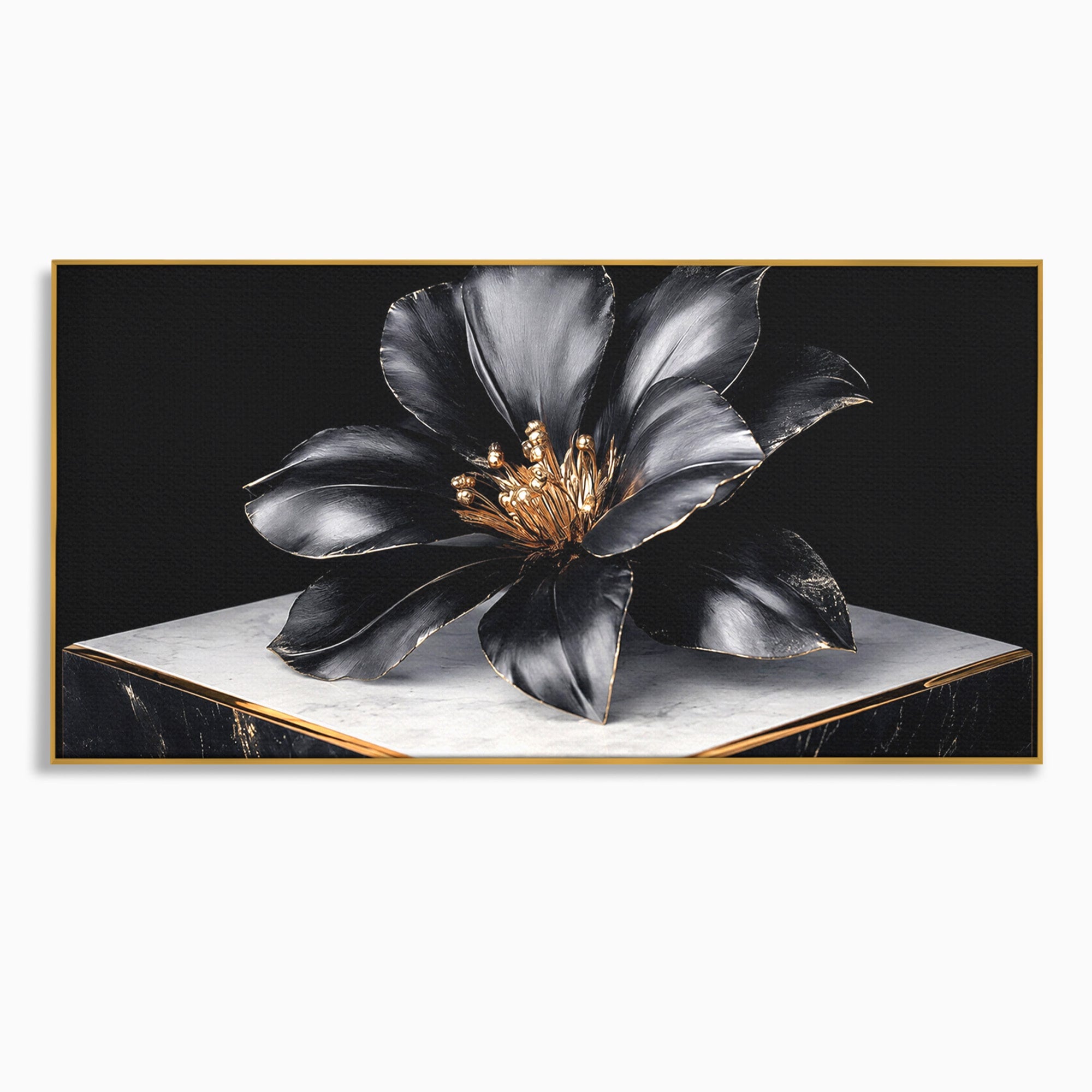 Tablou Canvas Premium LuxCanva® A1808, Floare Metalica Eleganta, Floare, Metalica, Eleganta, Decor, Birou, Dormitor, Culori Vibrante