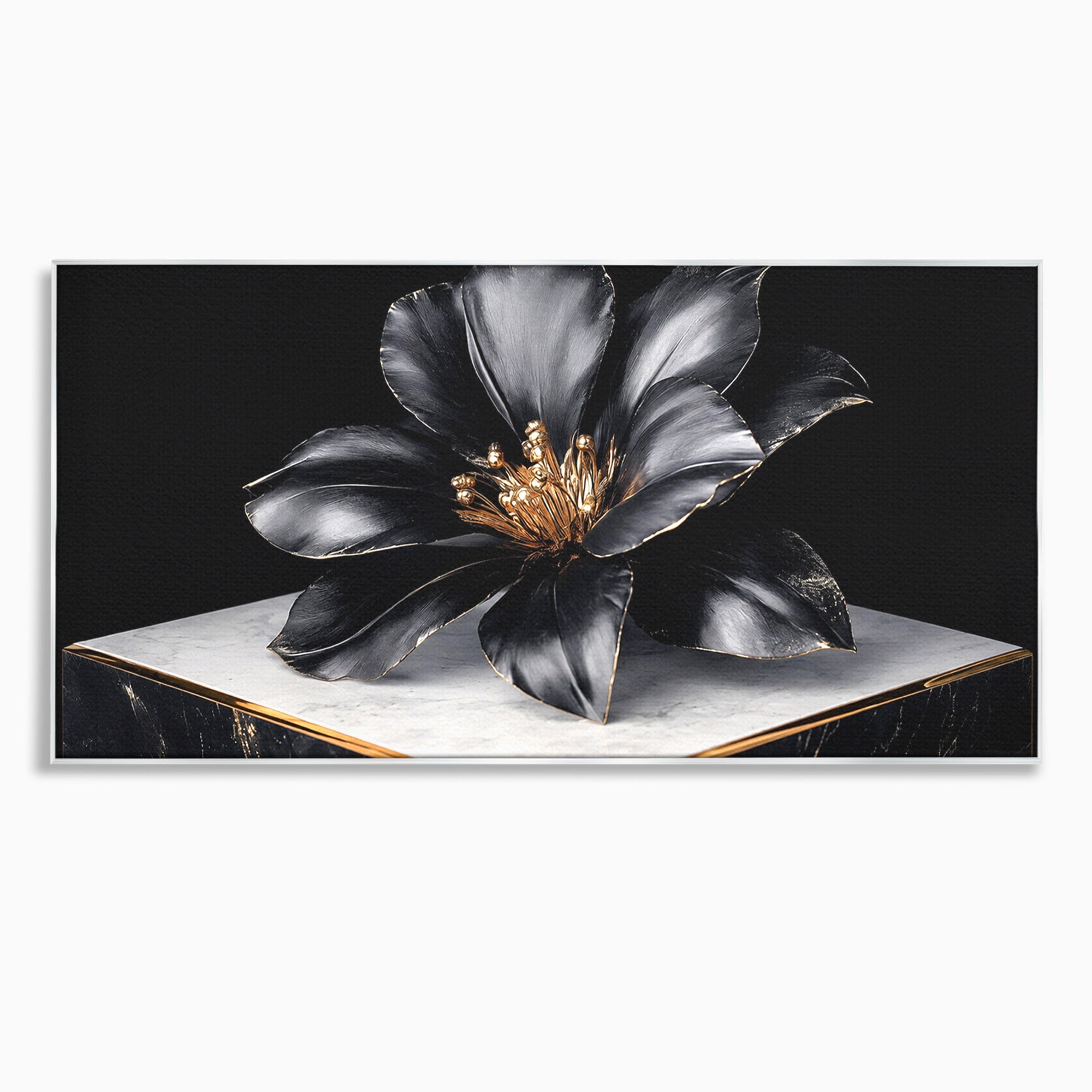 Tablou Canvas Premium LuxCanva® A1808, Floare Metalica Eleganta, Floare, Metalica, Eleganta, Decor, Birou, Dormitor, Culori Vibrante