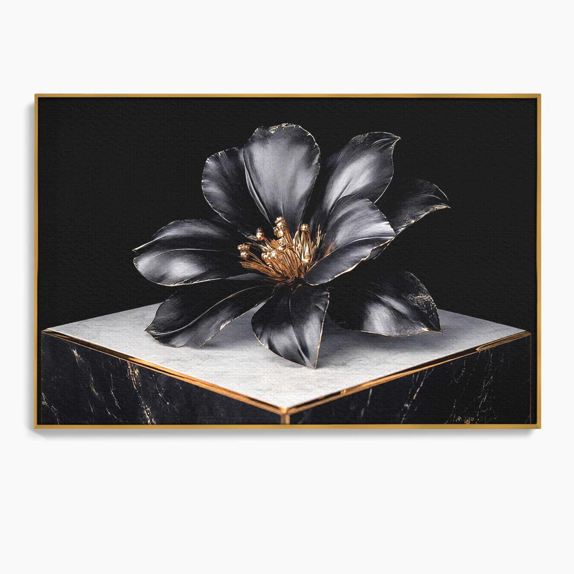 Tablou Canvas Premium LuxCanva® A1808, Floare Metalica Eleganta, Floare, Metalica, Eleganta, Decor, Birou, Dormitor, Culori Vibrante