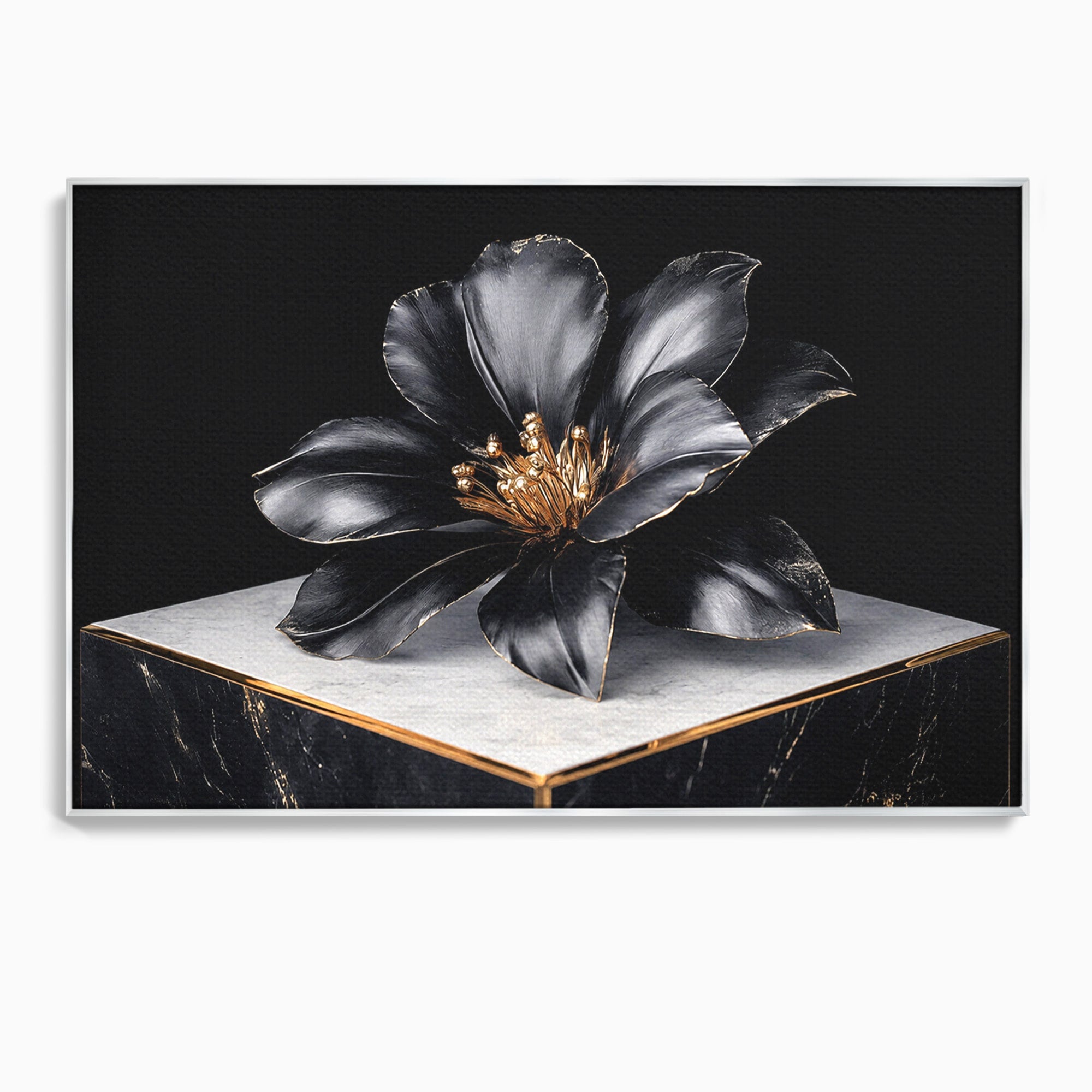 Tablou Canvas Premium LuxCanva® A1808, Floare Metalica Eleganta, Floare, Metalica, Eleganta, Decor, Birou, Dormitor, Culori Vibrante