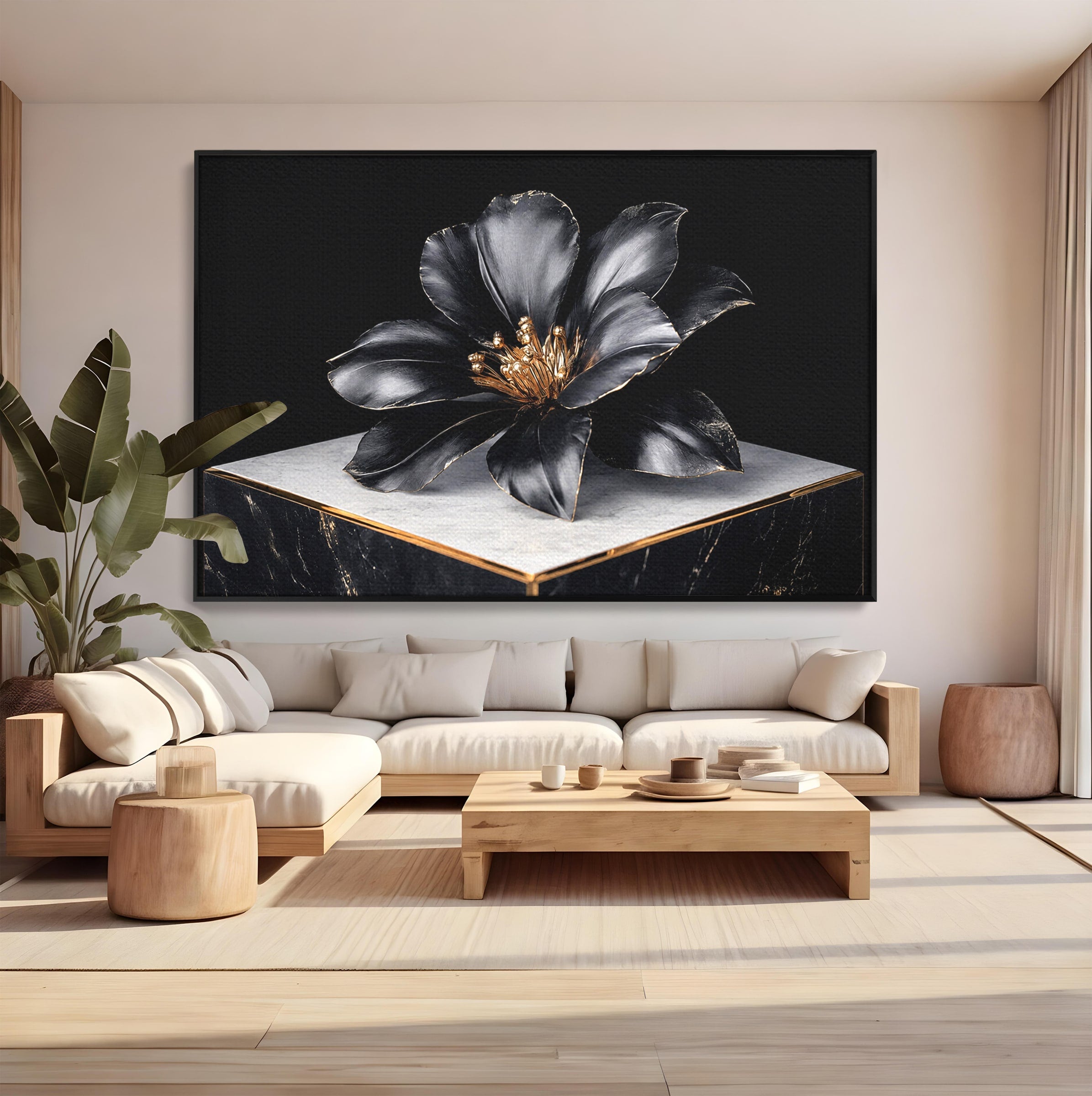 Tablou Canvas Premium LuxCanva® A1808, Floare Metalica Eleganta, Floare, Metalica, Eleganta, Decor, Birou, Dormitor, Culori Vibrante