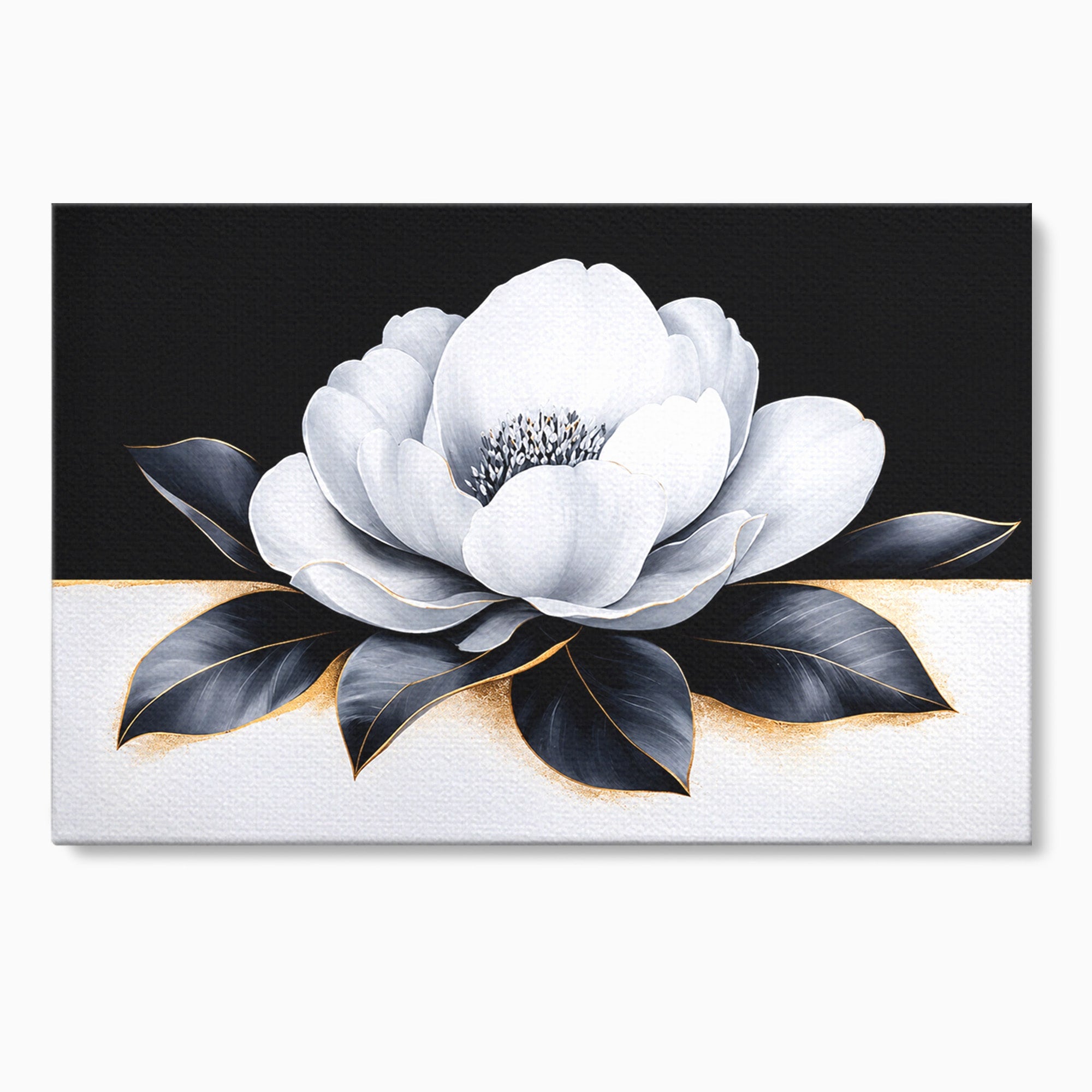 Tablou Canvas Premium LuxCanva® A1809, Floare Eleganta Alb-Negru, Floare, Eleganta, Modern, Dormitor, Living, Culori Vibrante