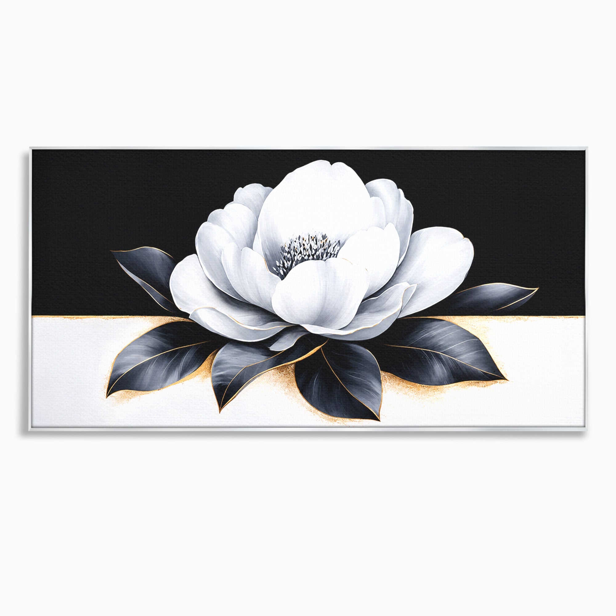 Tablou Canvas Premium LuxCanva® A1809, Floare Eleganta Alb-Negru, Floare, Eleganta, Modern, Dormitor, Living, Culori Vibrante