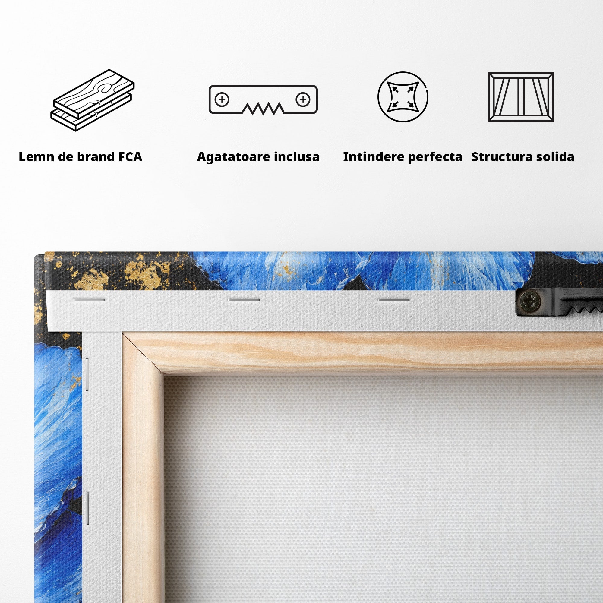 Tablou Canvas Premium LuxCanva® A1810, Floare Albastra, Floare, Abstract, Natura, Arta, Living, Culori Vibrante