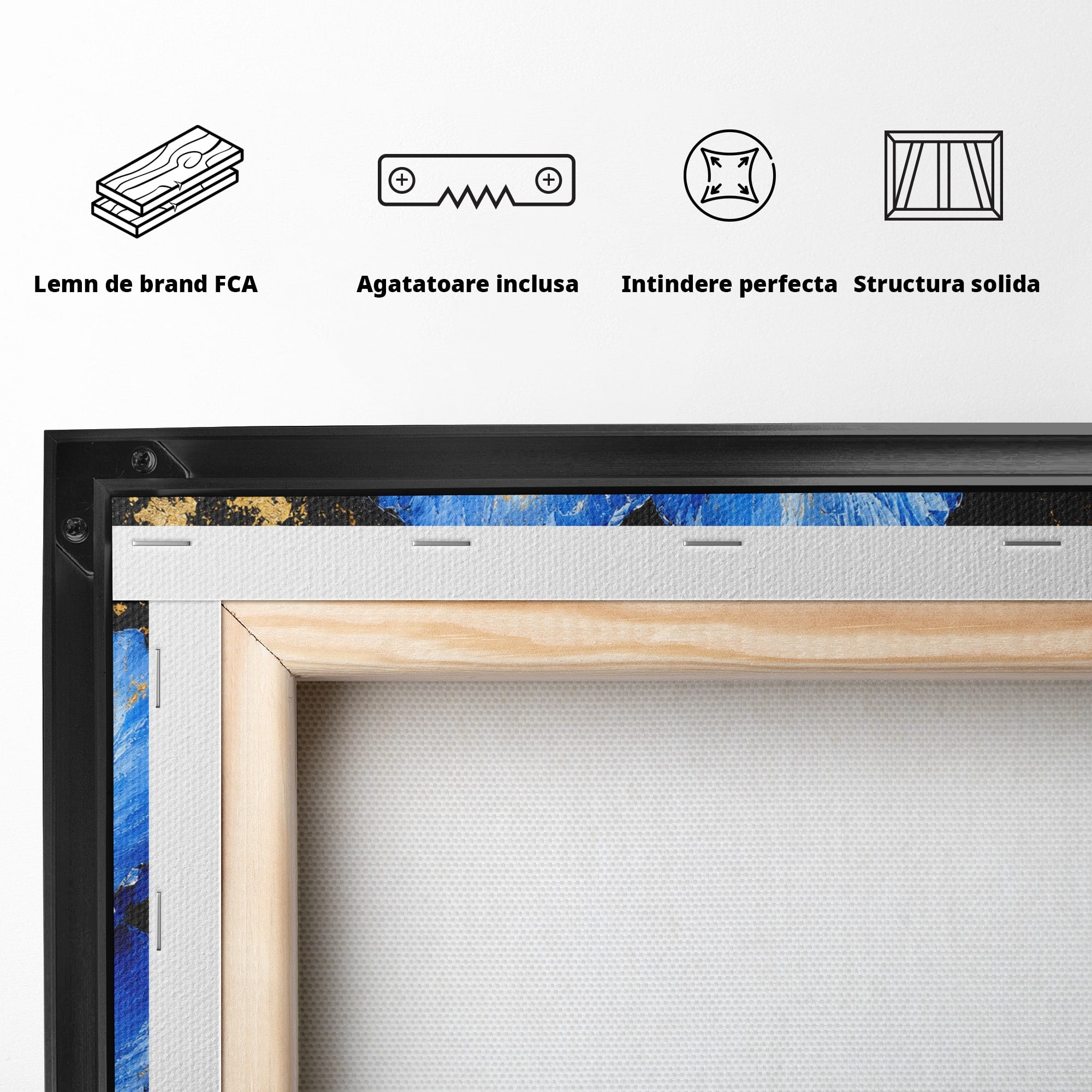 Tablou Canvas Premium LuxCanva® A1810, Floare Albastra, Floare, Abstract, Natura, Arta, Living, Culori Vibrante