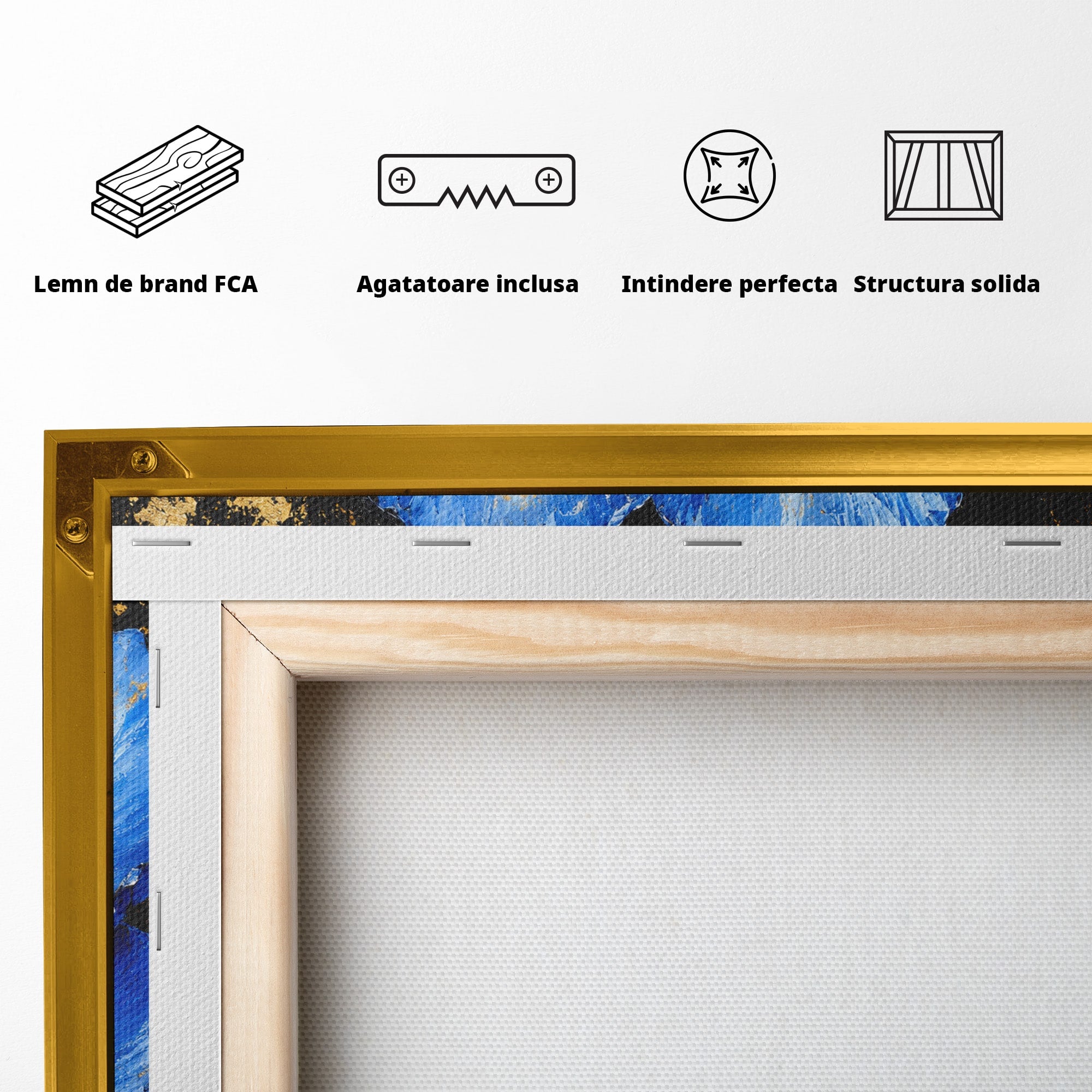 Tablou Canvas Premium LuxCanva® A1810, Floare Albastra, Floare, Abstract, Natura, Arta, Living, Culori Vibrante