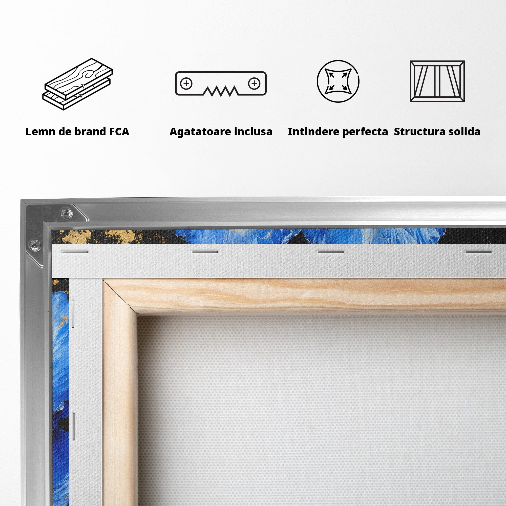 Tablou Canvas Premium LuxCanva® A1810, Floare Albastra, Floare, Abstract, Natura, Arta, Living, Culori Vibrante