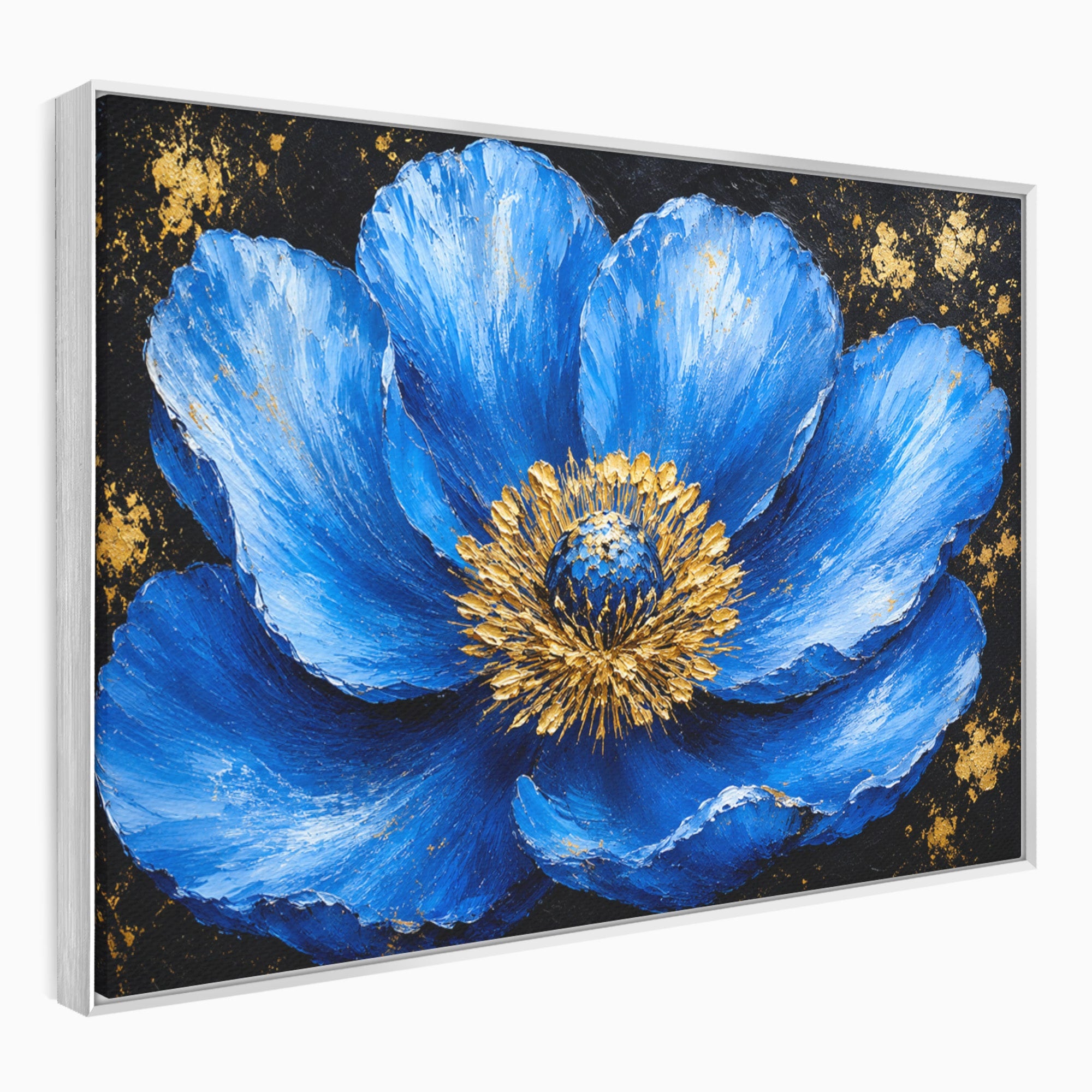 Tablou Canvas Premium LuxCanva® A1810, Floare Albastra, Floare, Abstract, Natura, Arta, Living, Culori Vibrante