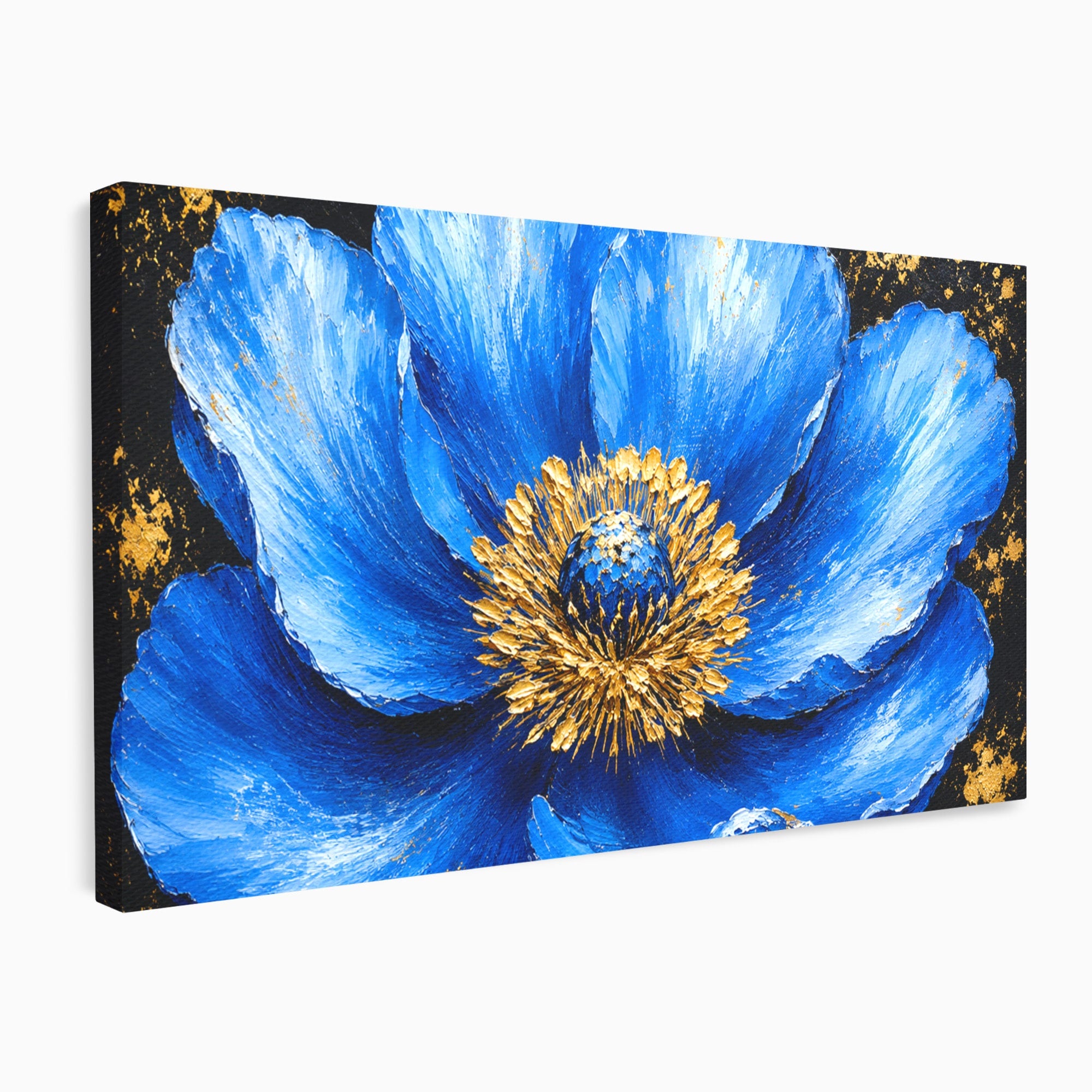 Tablou Canvas Premium LuxCanva® A1810, Floare Albastra, Floare, Abstract, Natura, Arta, Living, Culori Vibrante
