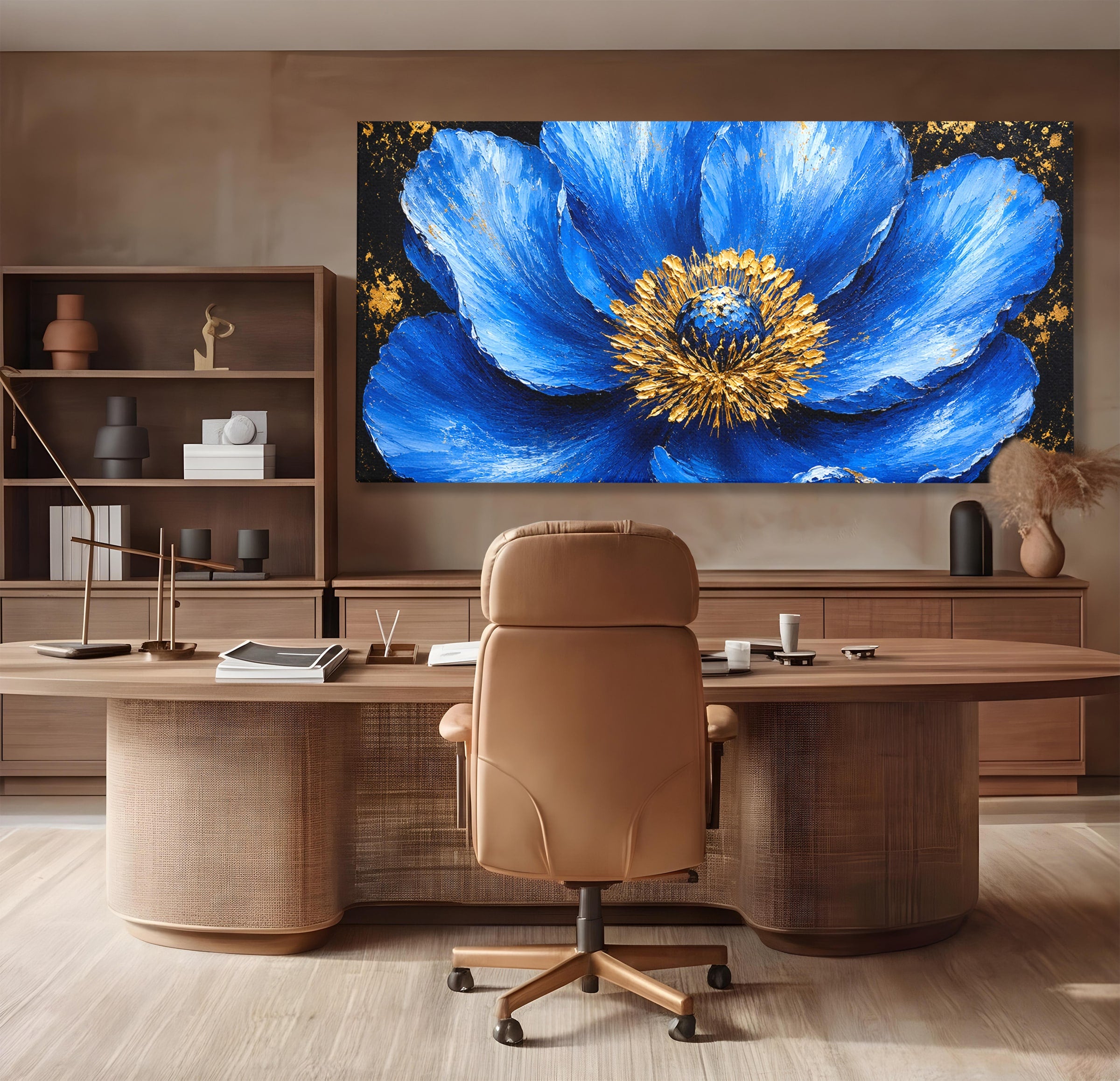 Tablou Canvas Premium LuxCanva® A1810, Floare Albastra, Floare, Abstract, Natura, Arta, Living, Culori Vibrante