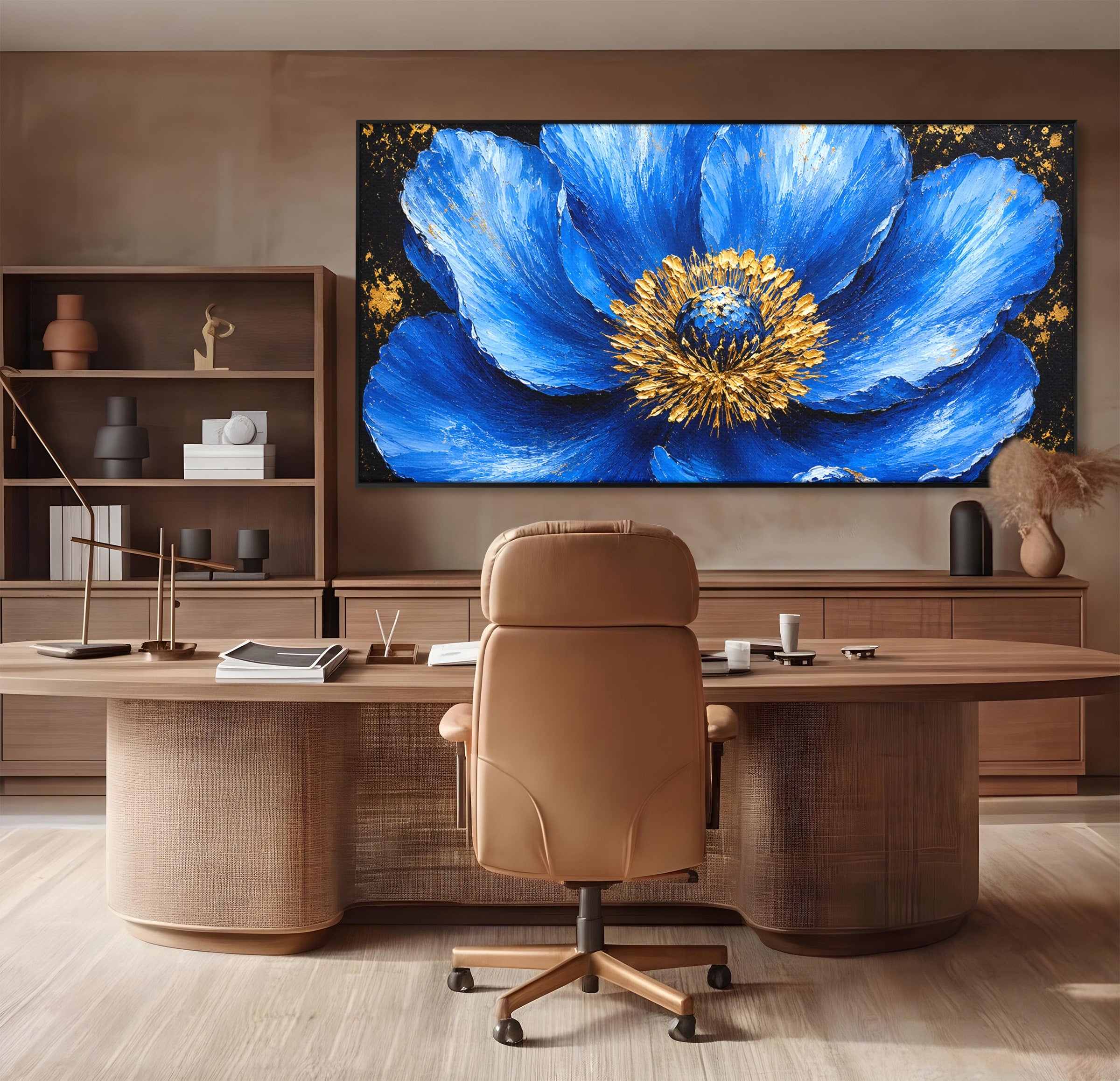 Tablou Canvas Premium LuxCanva® A1810, Floare Albastra, Floare, Abstract, Natura, Arta, Living, Culori Vibrante