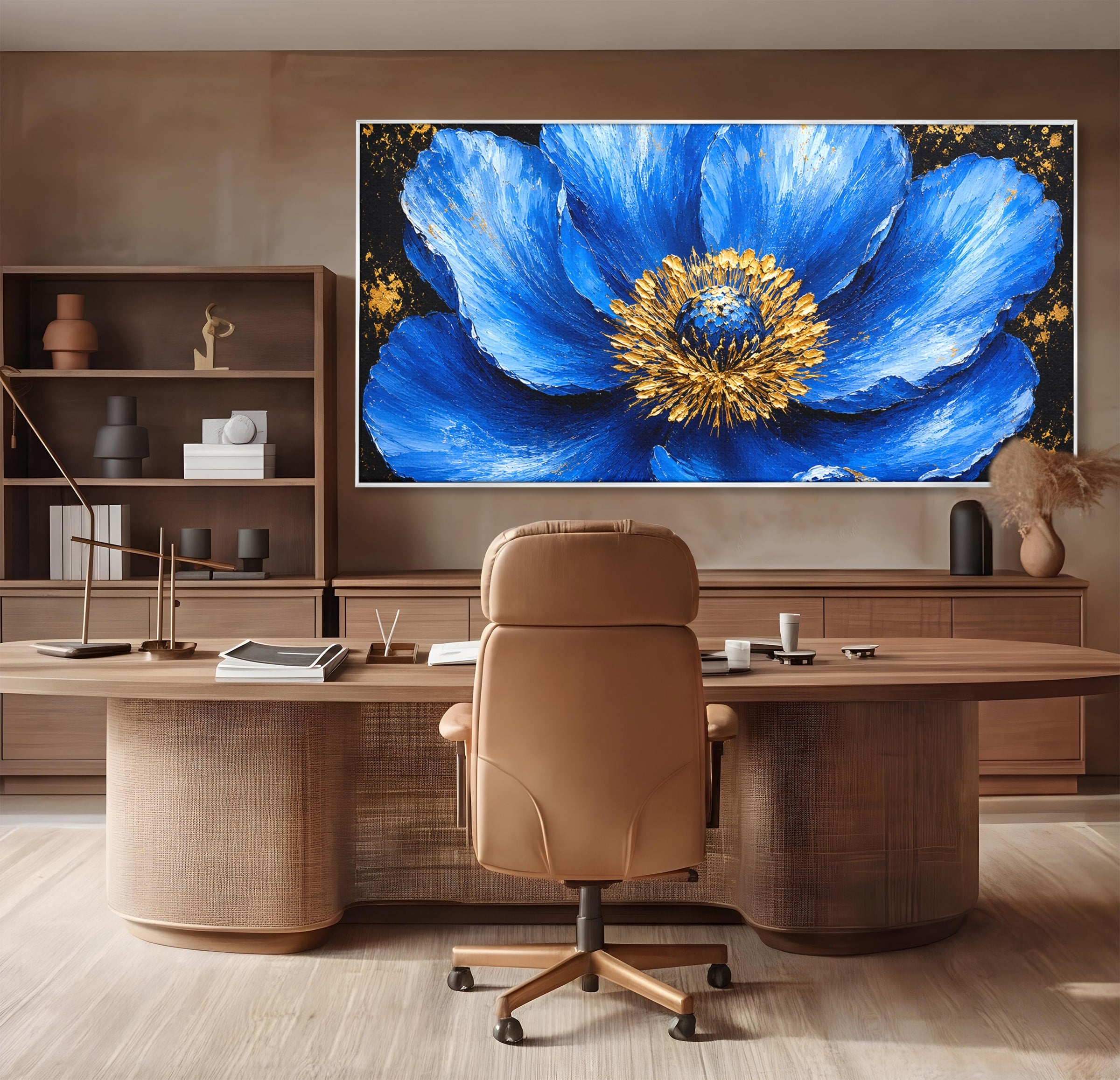 Tablou Canvas Premium LuxCanva® A1810, Floare Albastra, Floare, Abstract, Natura, Arta, Living, Culori Vibrante