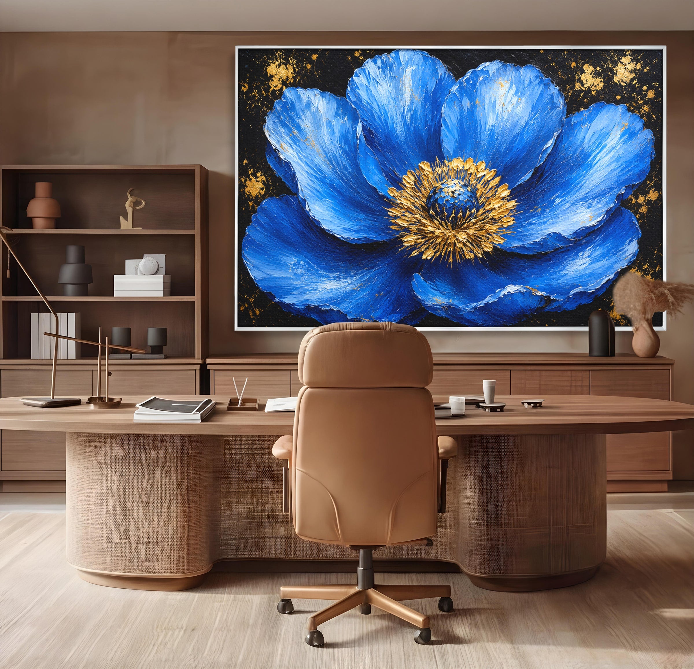 Tablou Canvas Premium LuxCanva® A1810, Floare Albastra, Floare, Abstract, Natura, Arta, Living, Culori Vibrante