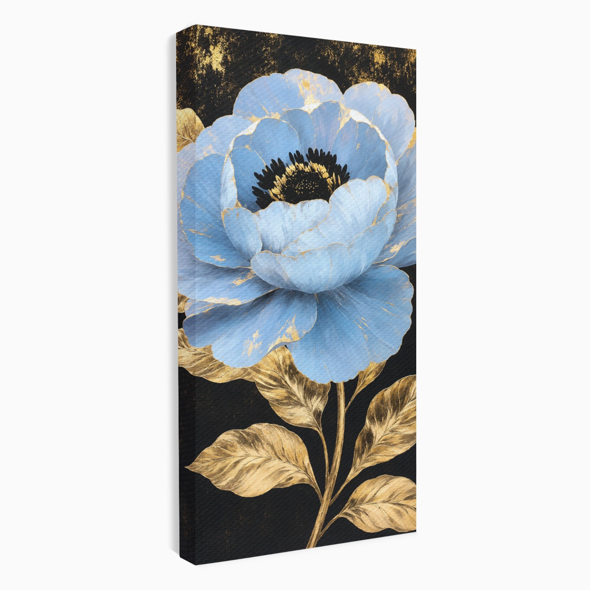 Tablou Canvas Premium LuxCanva® A1813, Înflorire Regală, Floare, Auriu, Negru, Living, Dormitor, Culori Vibrante