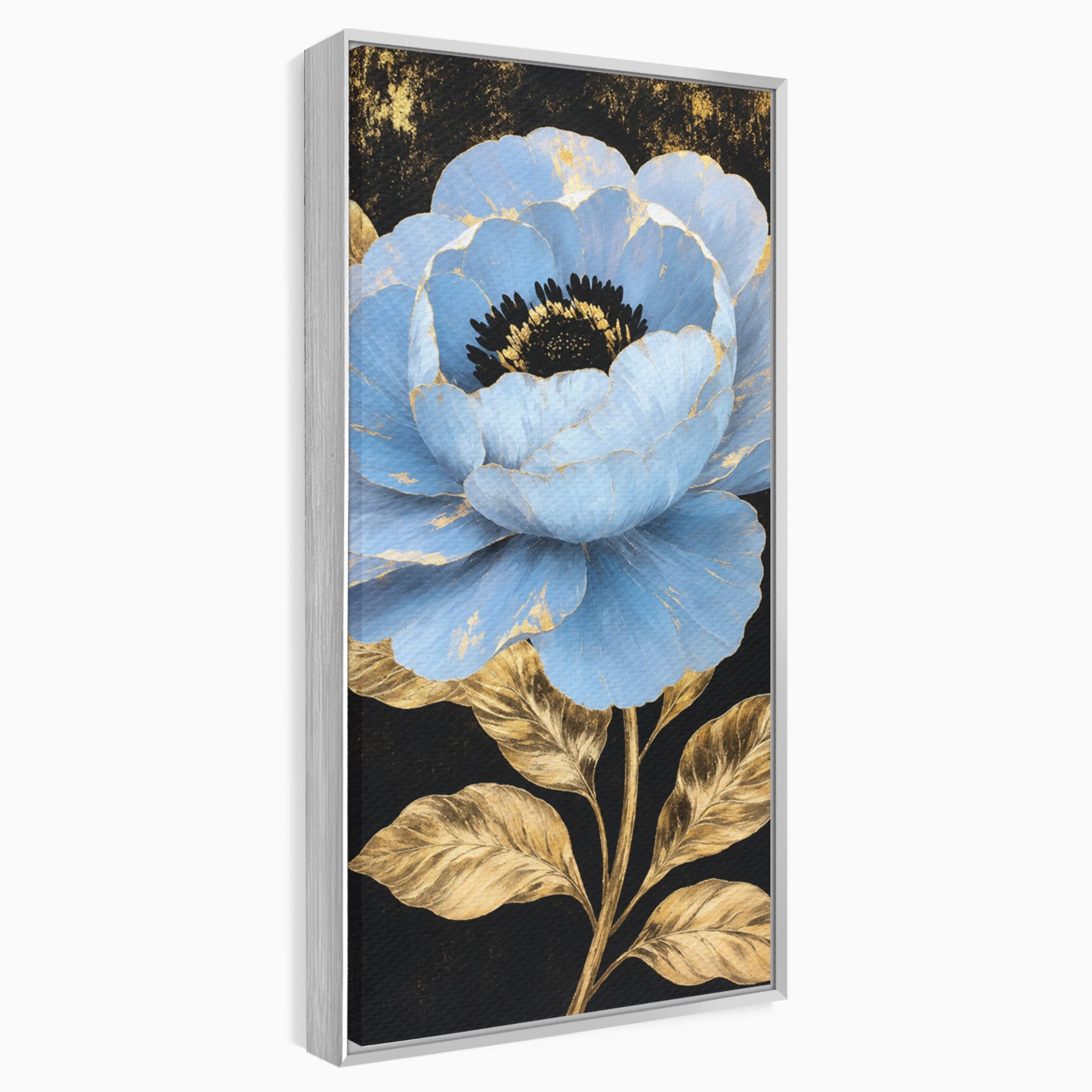 Tablou Canvas Premium LuxCanva® A1813, Înflorire Regală, Floare, Auriu, Negru, Living, Dormitor, Culori Vibrante