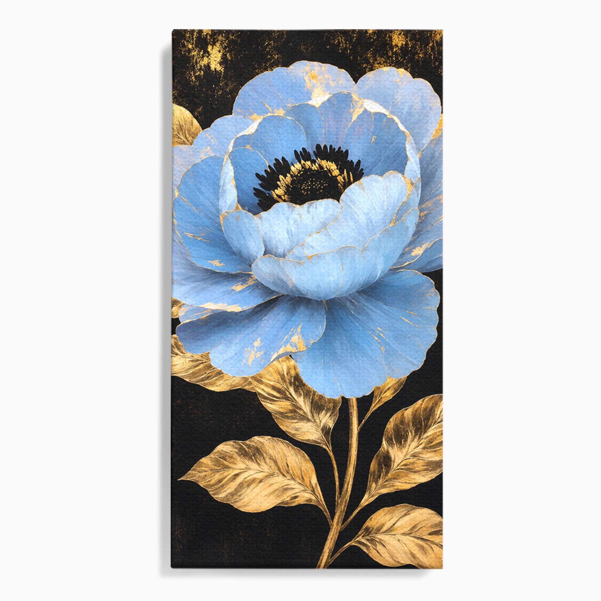 Tablou Canvas Premium LuxCanva® A1813, Înflorire Regală, Floare, Auriu, Negru, Living, Dormitor, Culori Vibrante