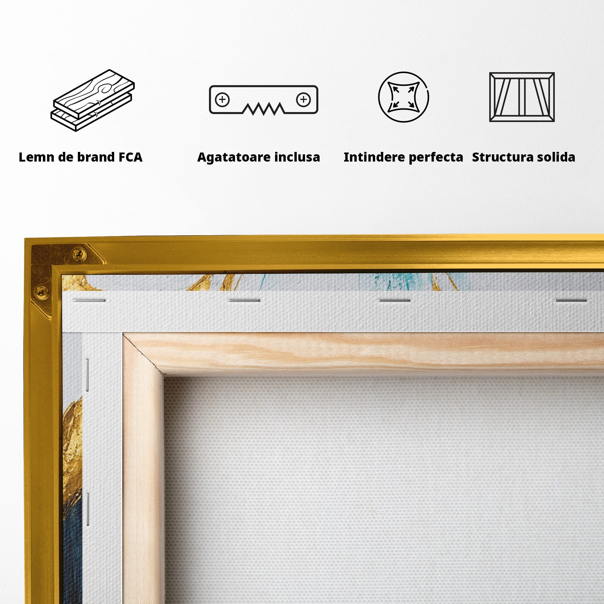 Tablou Canvas Premium LuxCanva® A1814, Rază de Azur, Floare, Arta, Abstract, Eleganta, Living, Culori Vibrante